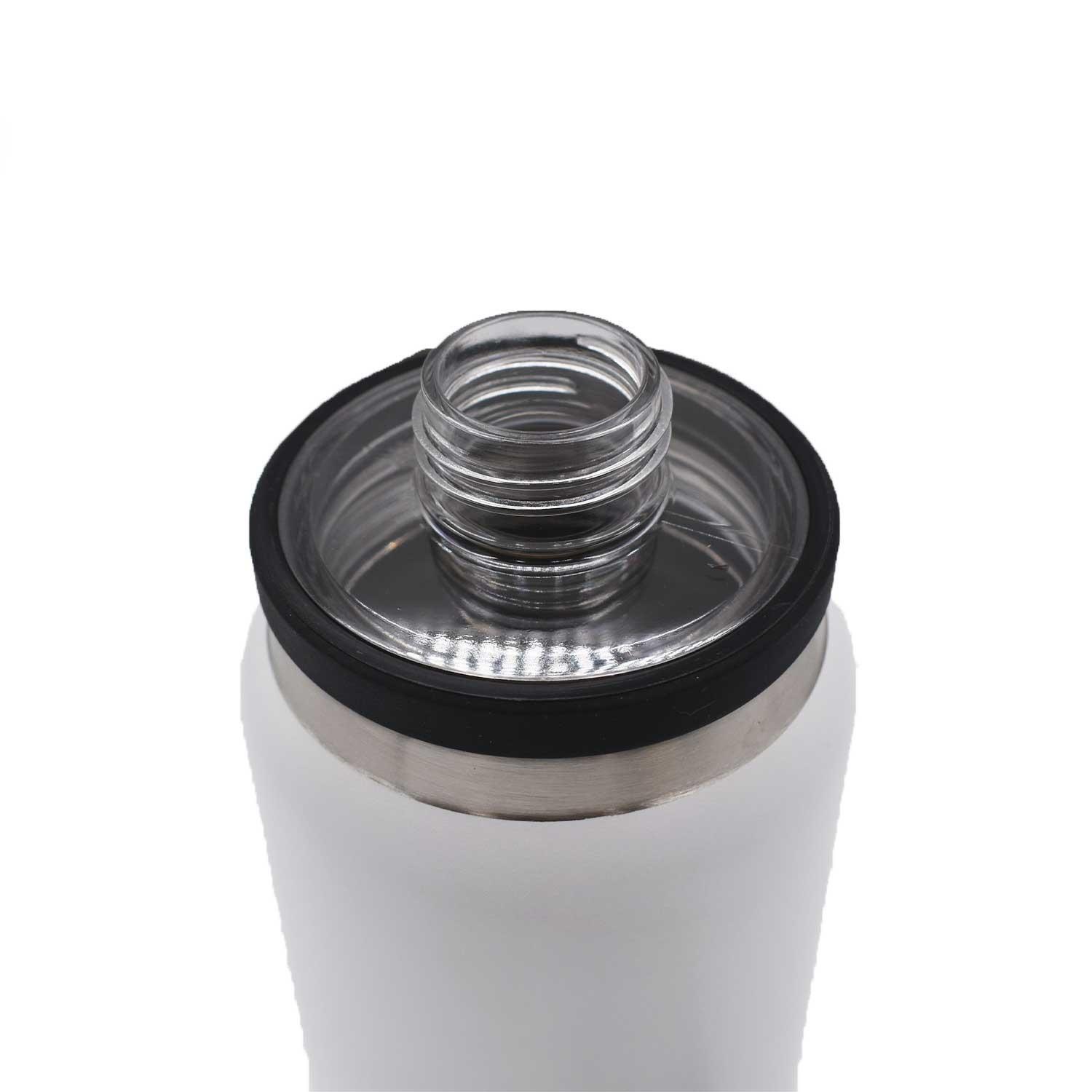 Botella Metálica Térmica Doble Boca Ajustable Angosta y Ancha 800ml Blanco-3