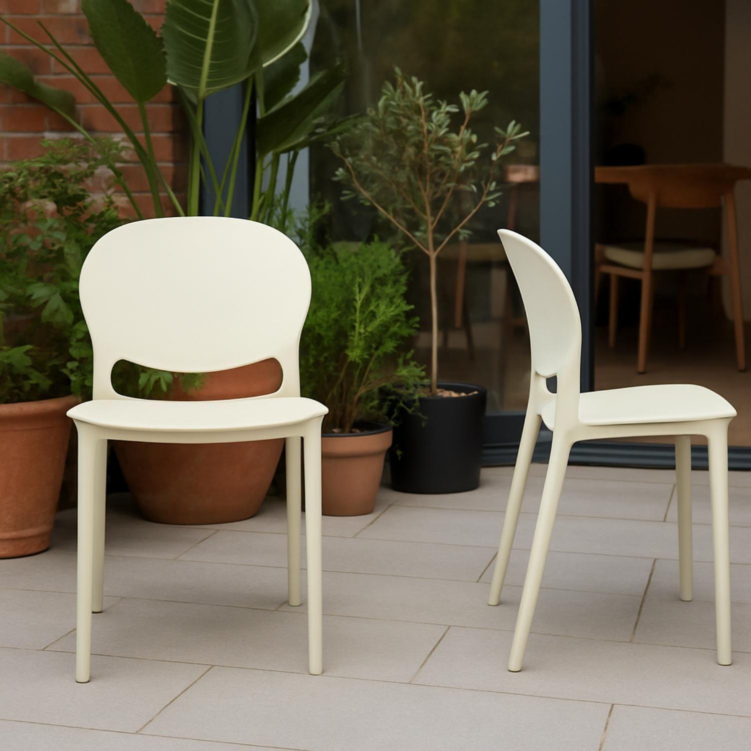 Silla Plástico Apilable Deco Berlín Blanca Escandinavia-5