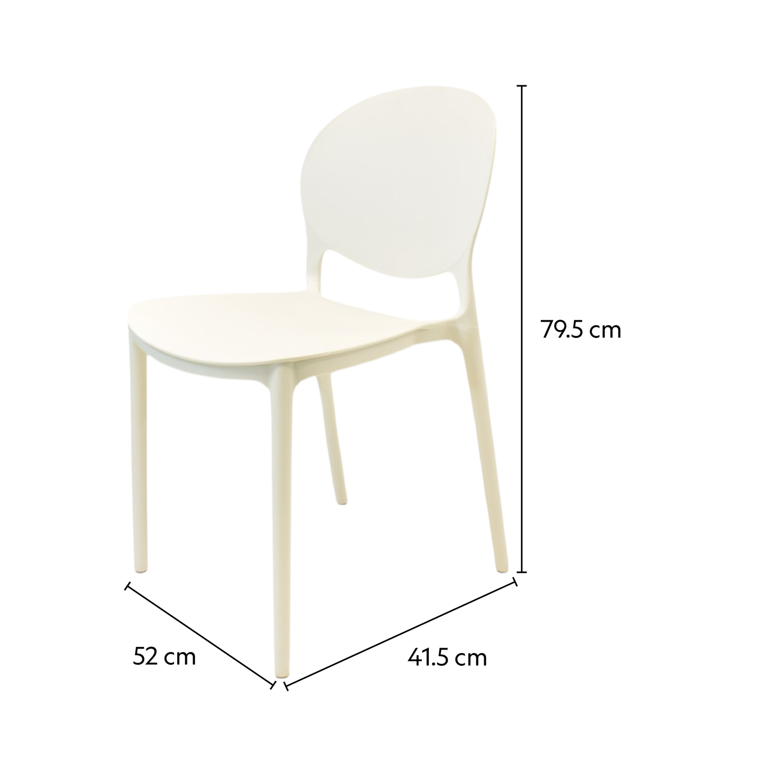 Silla Plástico Apilable Deco Berlín Blanca Escandinavia-5