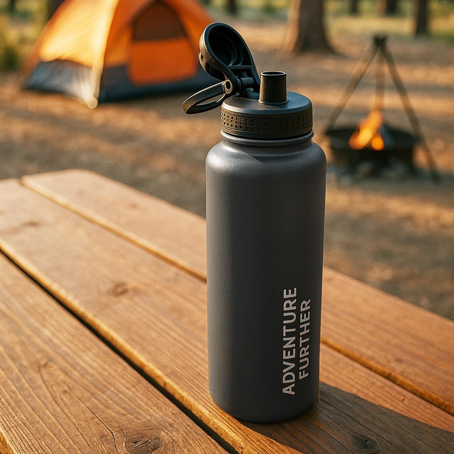 Botella Metálica Térmica Insulada 900ml Gris NatGeo-6