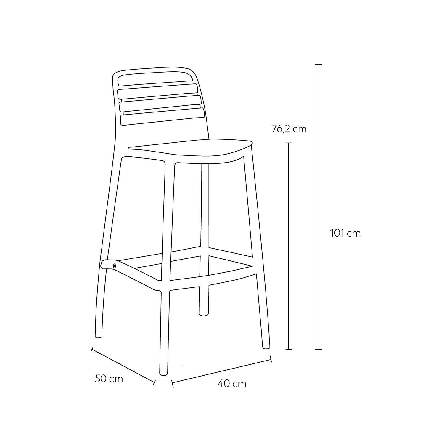 Piso Silla taburete alta bar cocina Ragnar 75cm Negra-2
