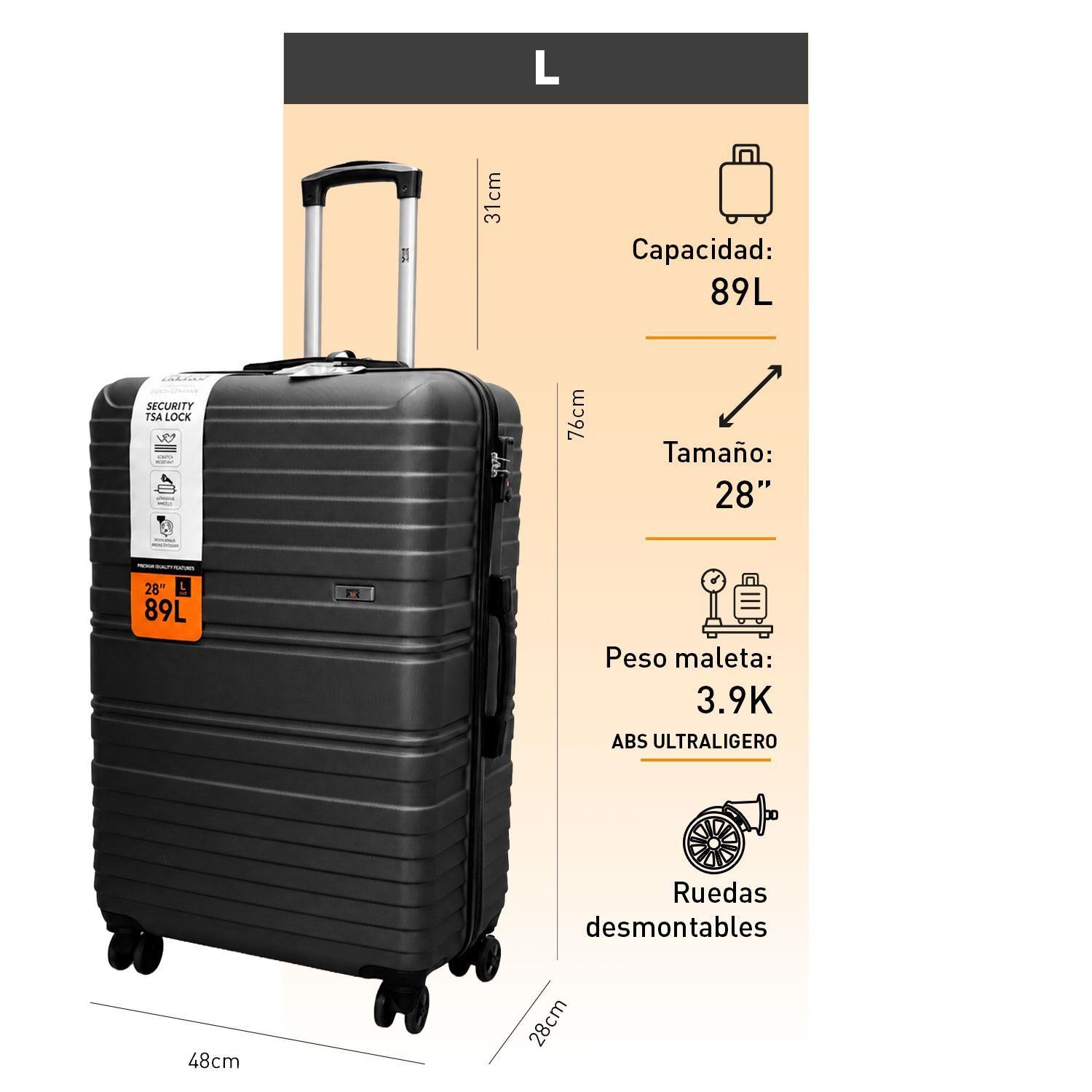 Maleta North Pak Rigida Resistente Ultraliviana 28" 89L Gris-5