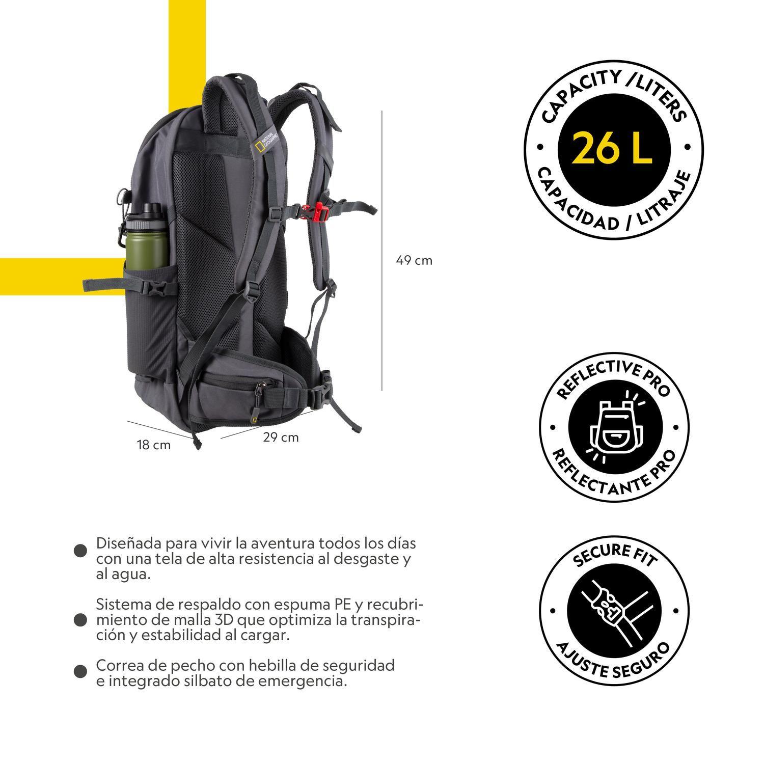 Mochila Overland Gris 26 Litros National Geographic-2