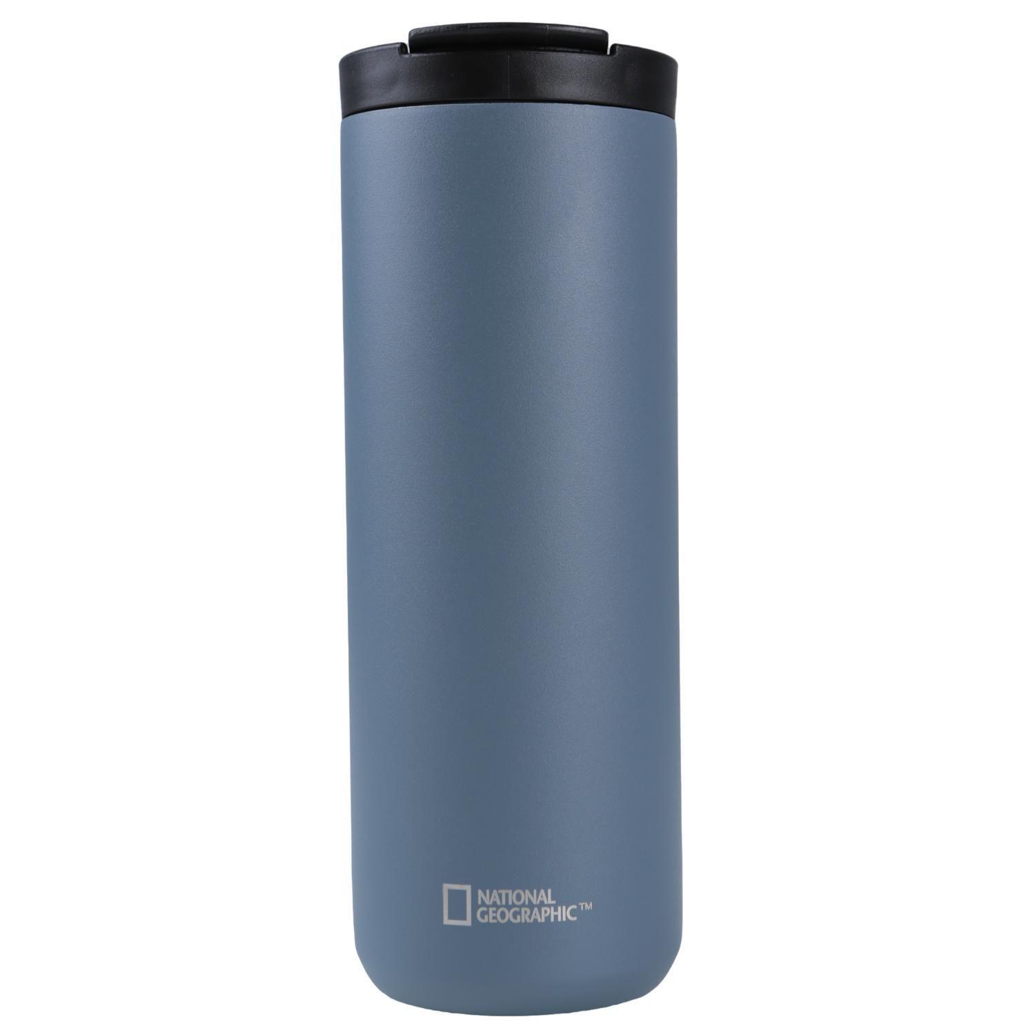 Mug Acero Inoxidable Tapa Flip Antideslizante 500ml Gris-2