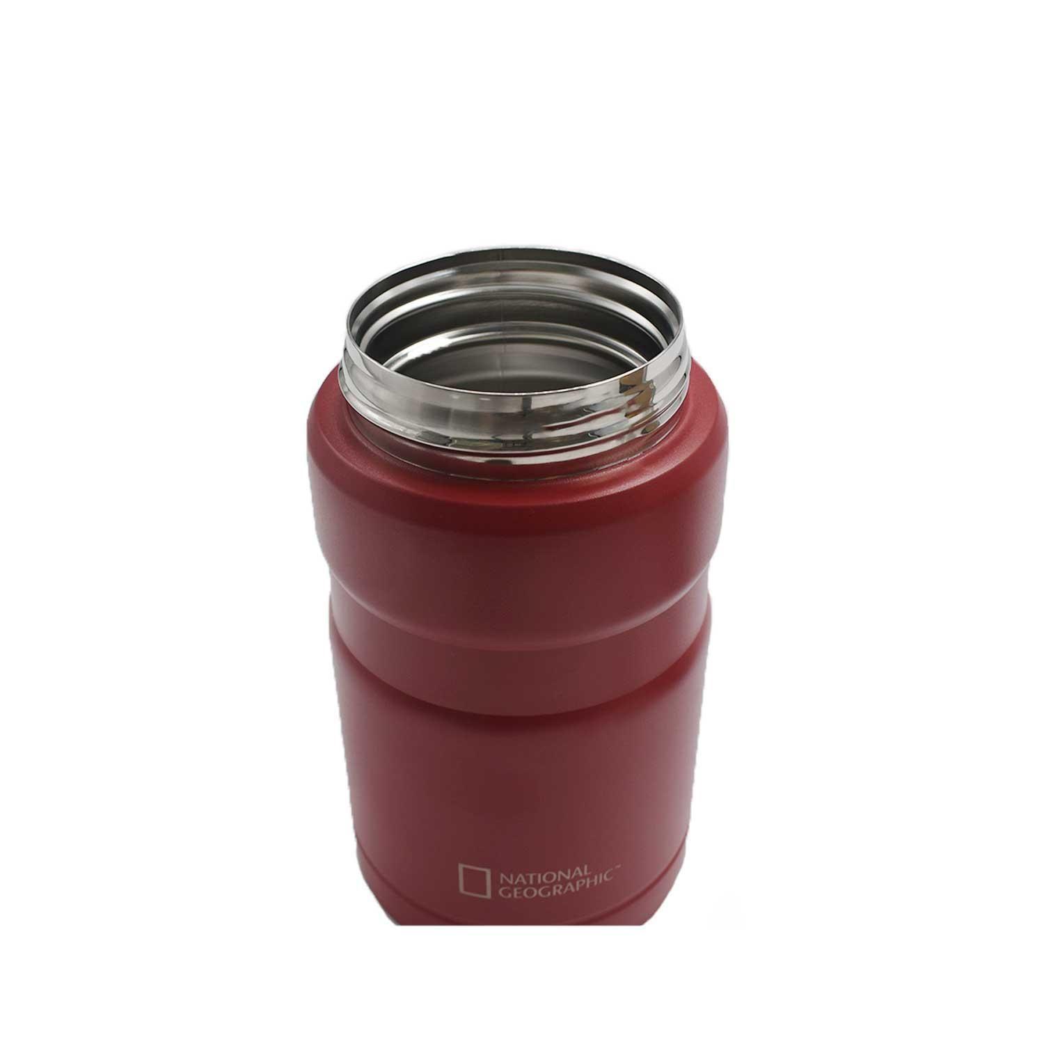 Termo Comida Acero Inoxidable 750ml con cubiertos Rojo-4