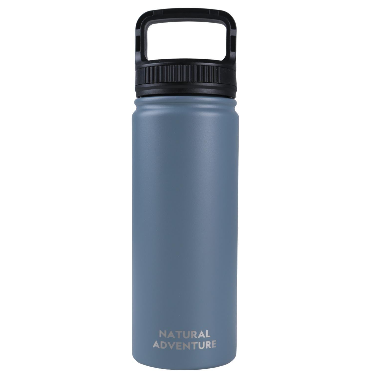 Botella Metálica Térmica Boca Ancha 500ml Gris Oscuro-2