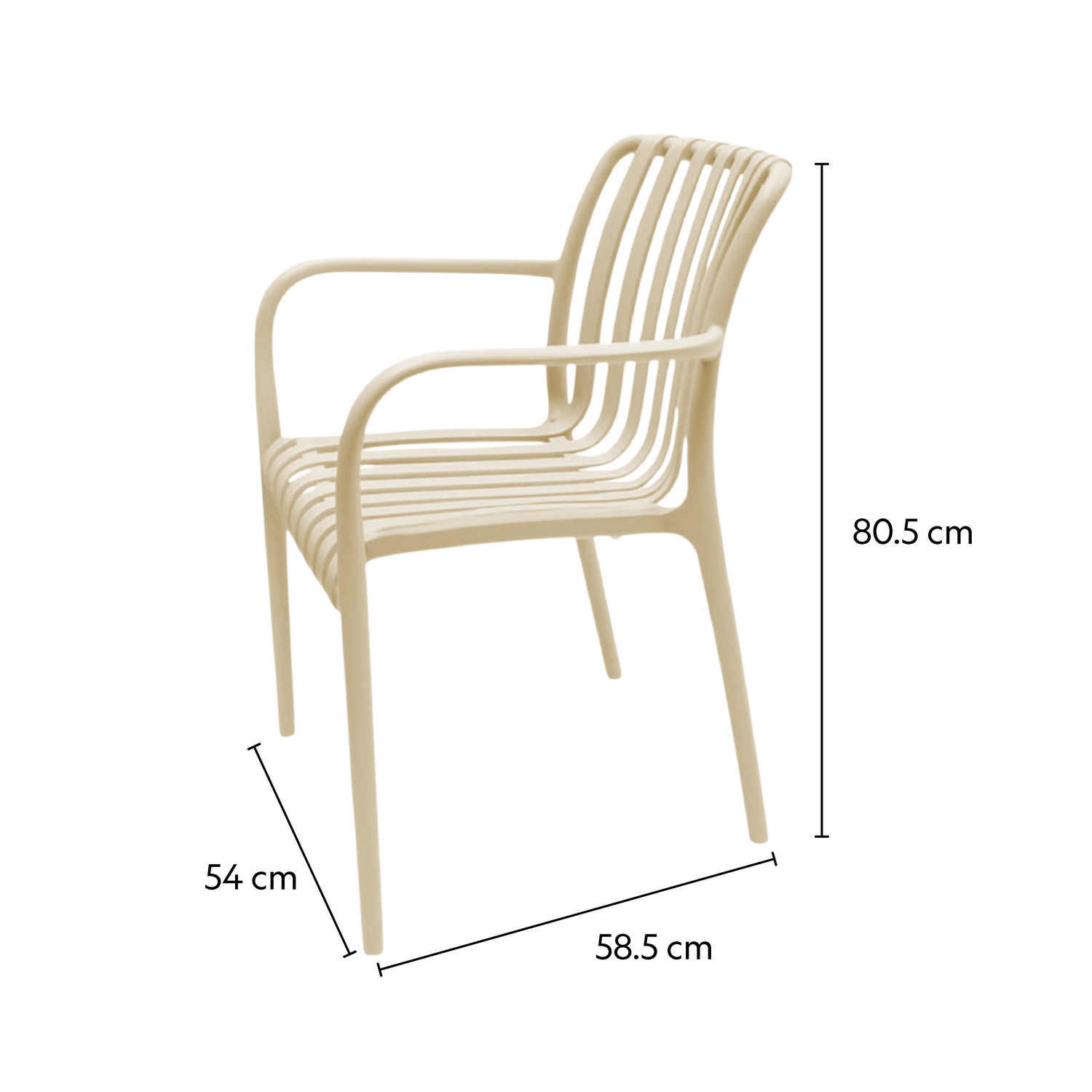 Silla Plástico Apilable Deco Bonn Beige Escandinavia-4