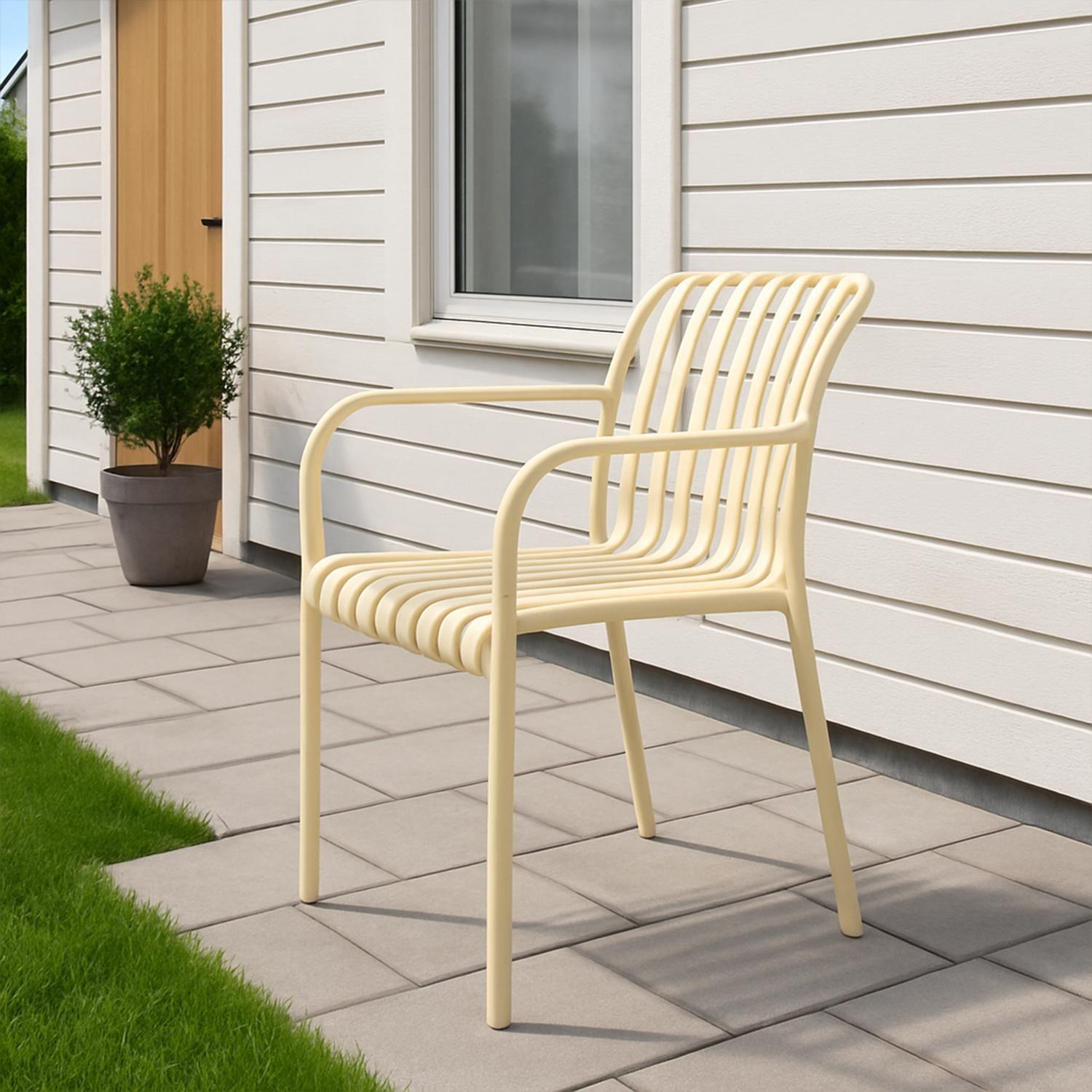 Silla Plástico Apilable Deco Bonn Beige Escandinavia-5