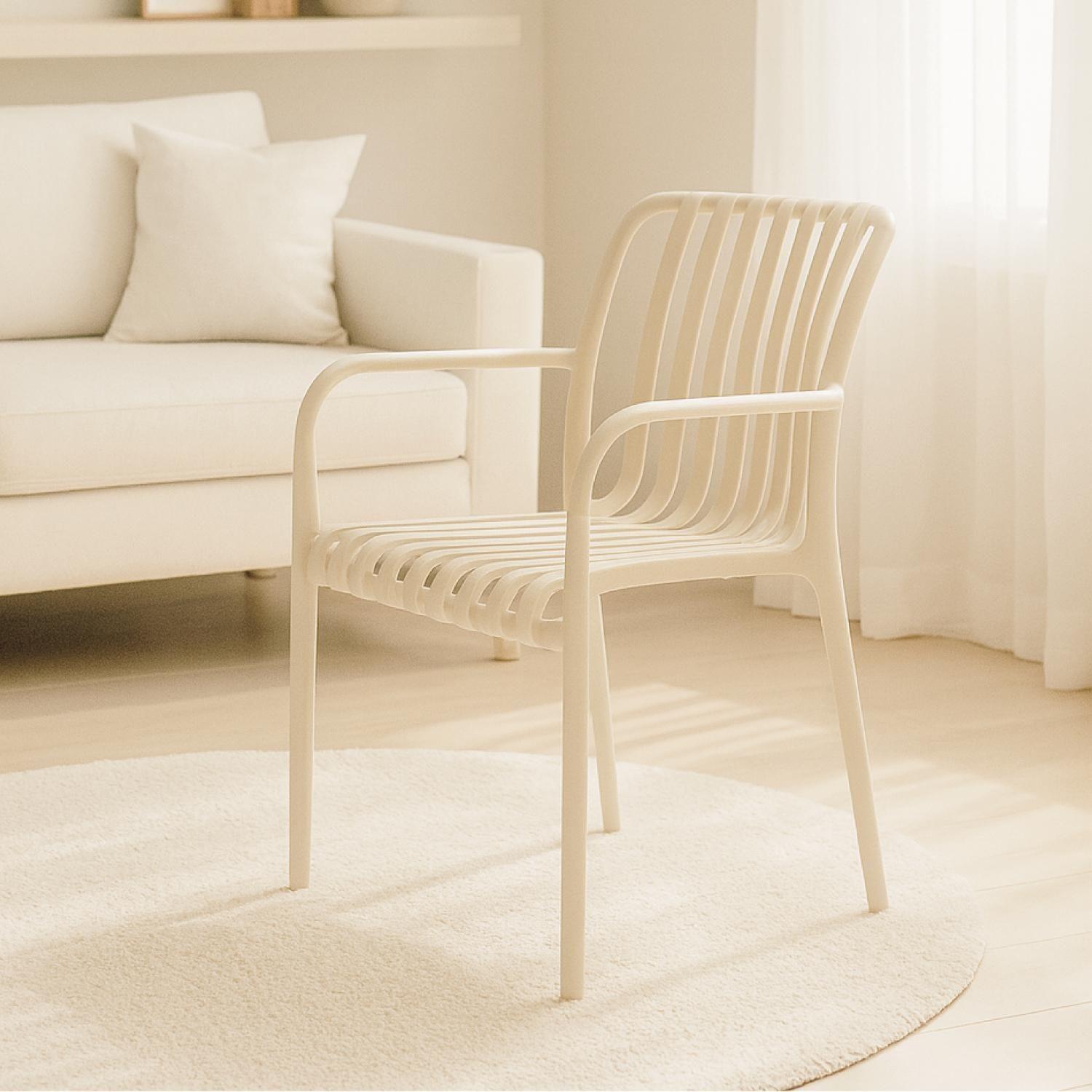 Silla Plástico Apilable Deco Bonn Beige Escandinavia-2