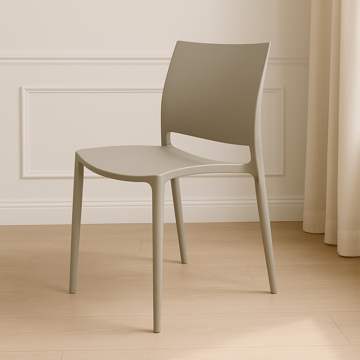 Silla Plástico Apilable Deco Dresden Beige Escandinavia-7