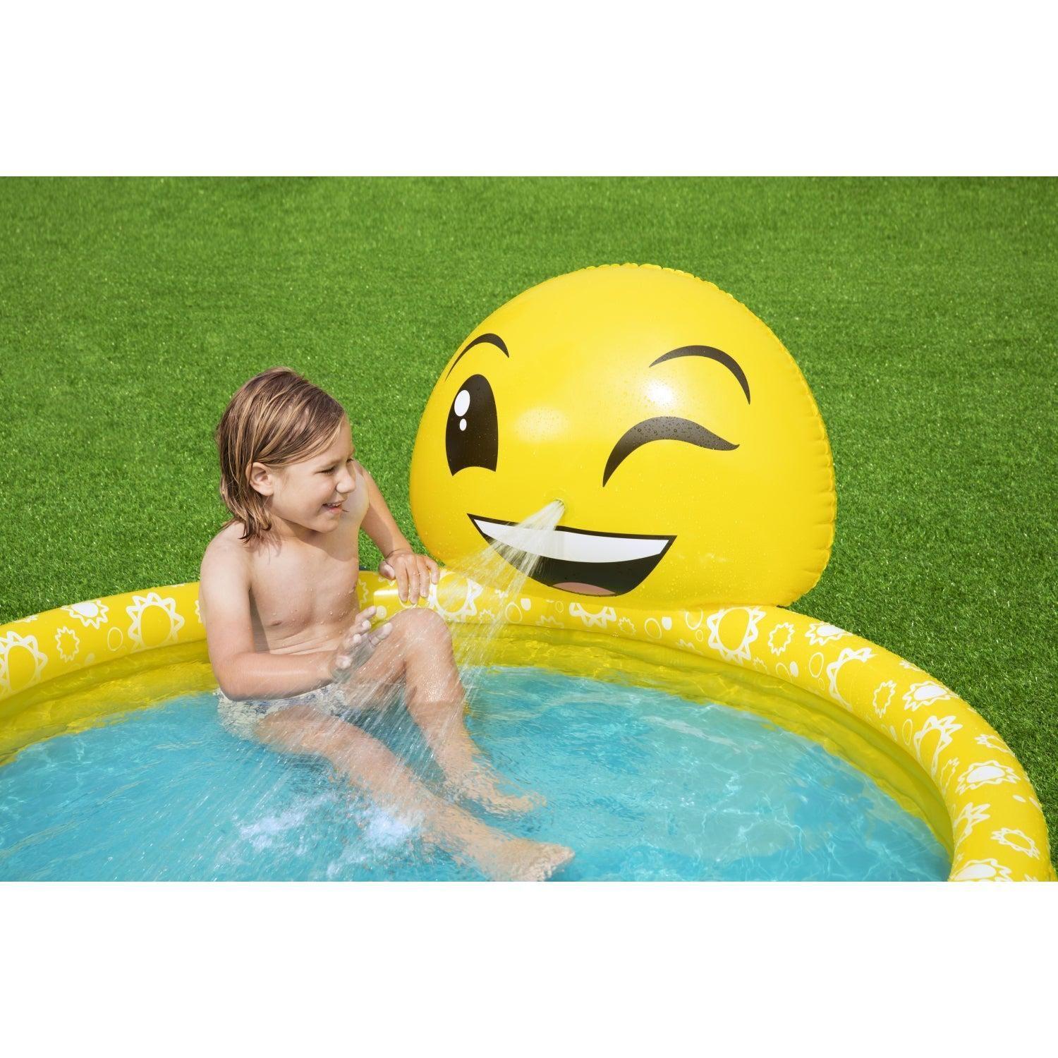 Piscina Inflable 3 Anillos Emoji lanza agua 144X69cm Bestway-4