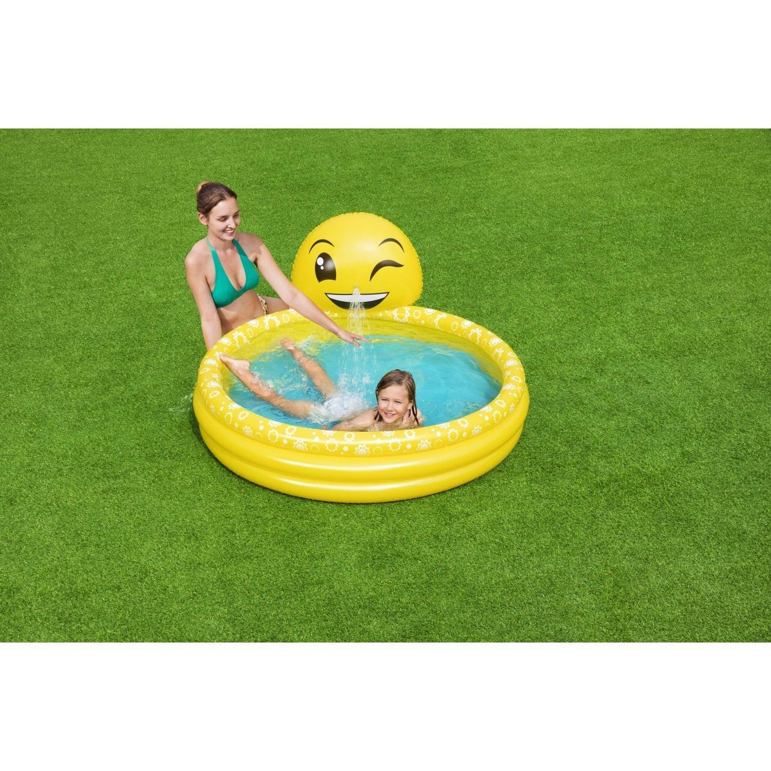 Piscina Inflable 3 Anillos Emoji lanza agua 144X69cm Bestway-6