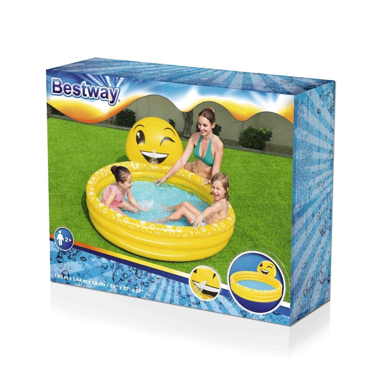 Piscina Inflable 3 Anillos Emoji lanza agua 144X69cm Bestway-7