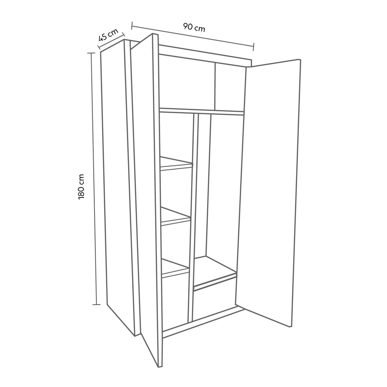Closet Armario Ropero Metálico dos puertas 90x45x180cm Airhouse-2