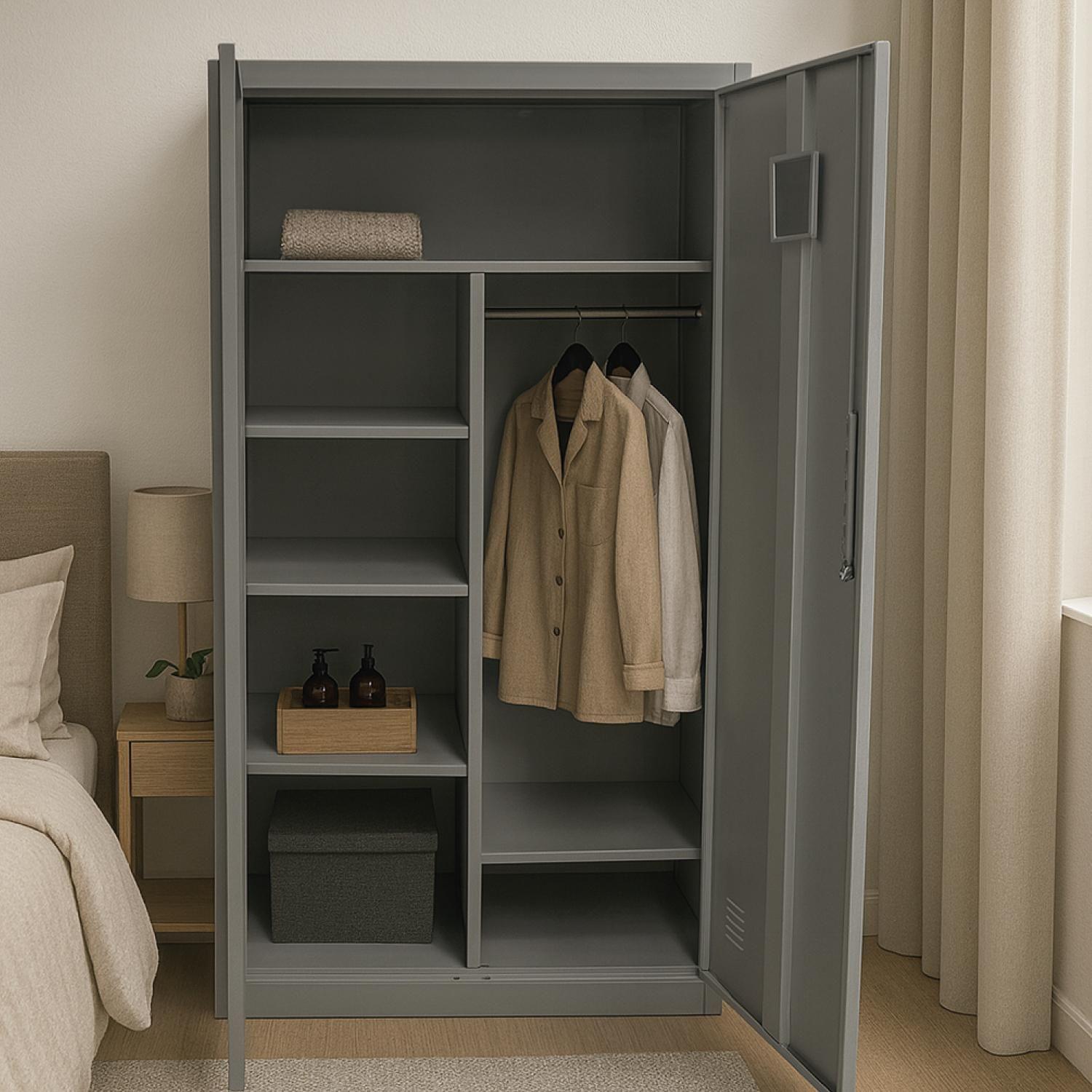 Closet Armario Ropero Metálico dos puertas 90x45x180cm Airhouse-3