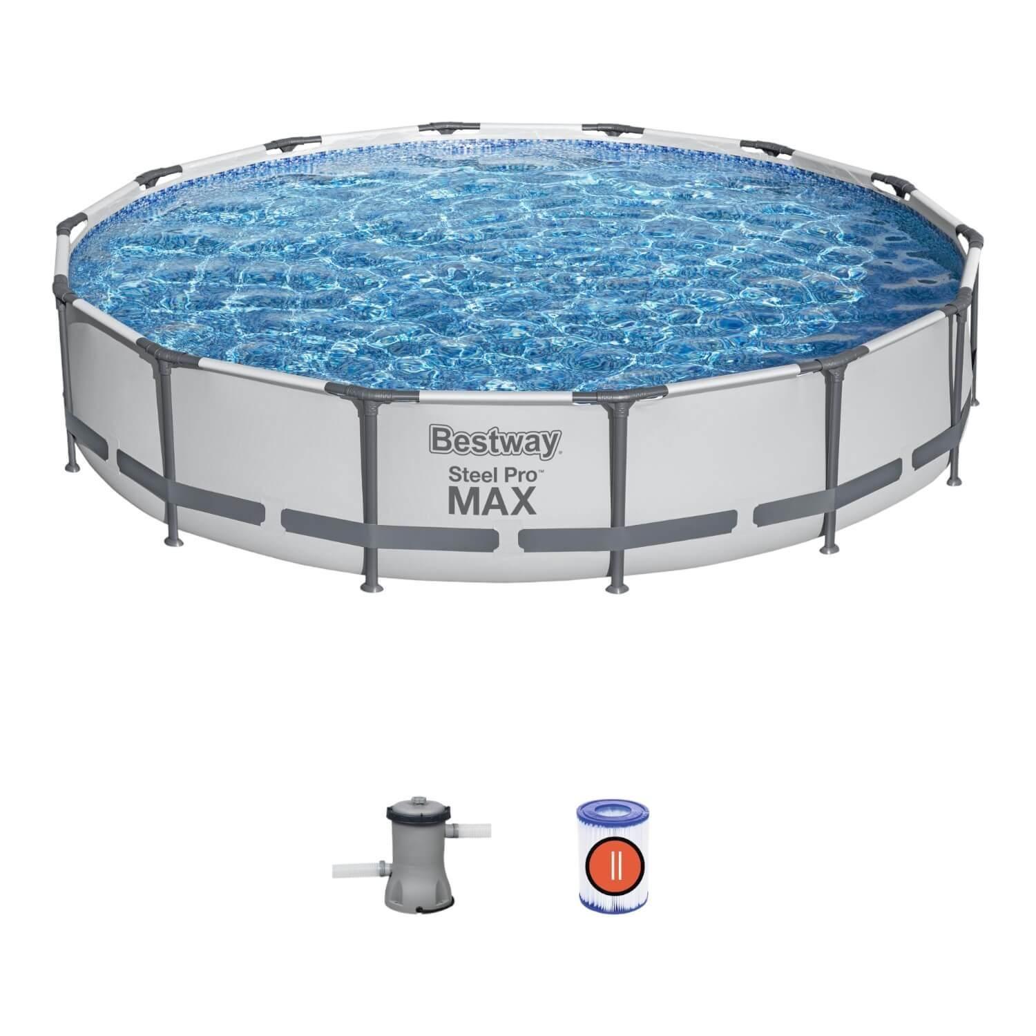 Piscina Bestway Redonda Steel Pro Max con filtro 4.27MX84Cm-2