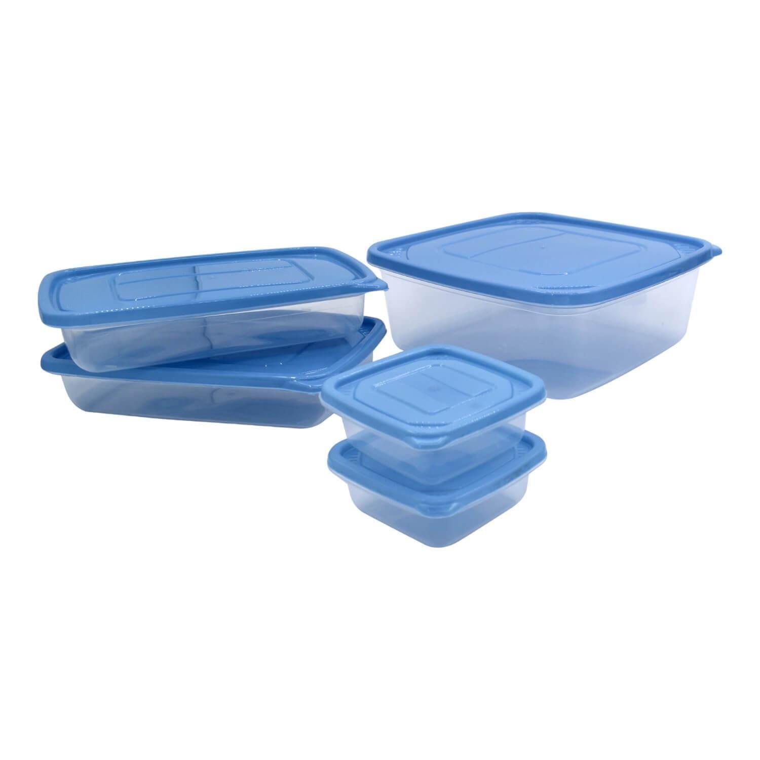 Set De 11 Contenedores De Plastico Tapa Azul San Bernardo-2