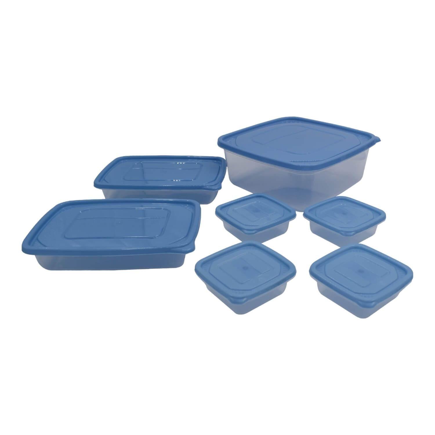 Set De 11 Contenedores De Plastico Tapa Azul San Bernardo-3