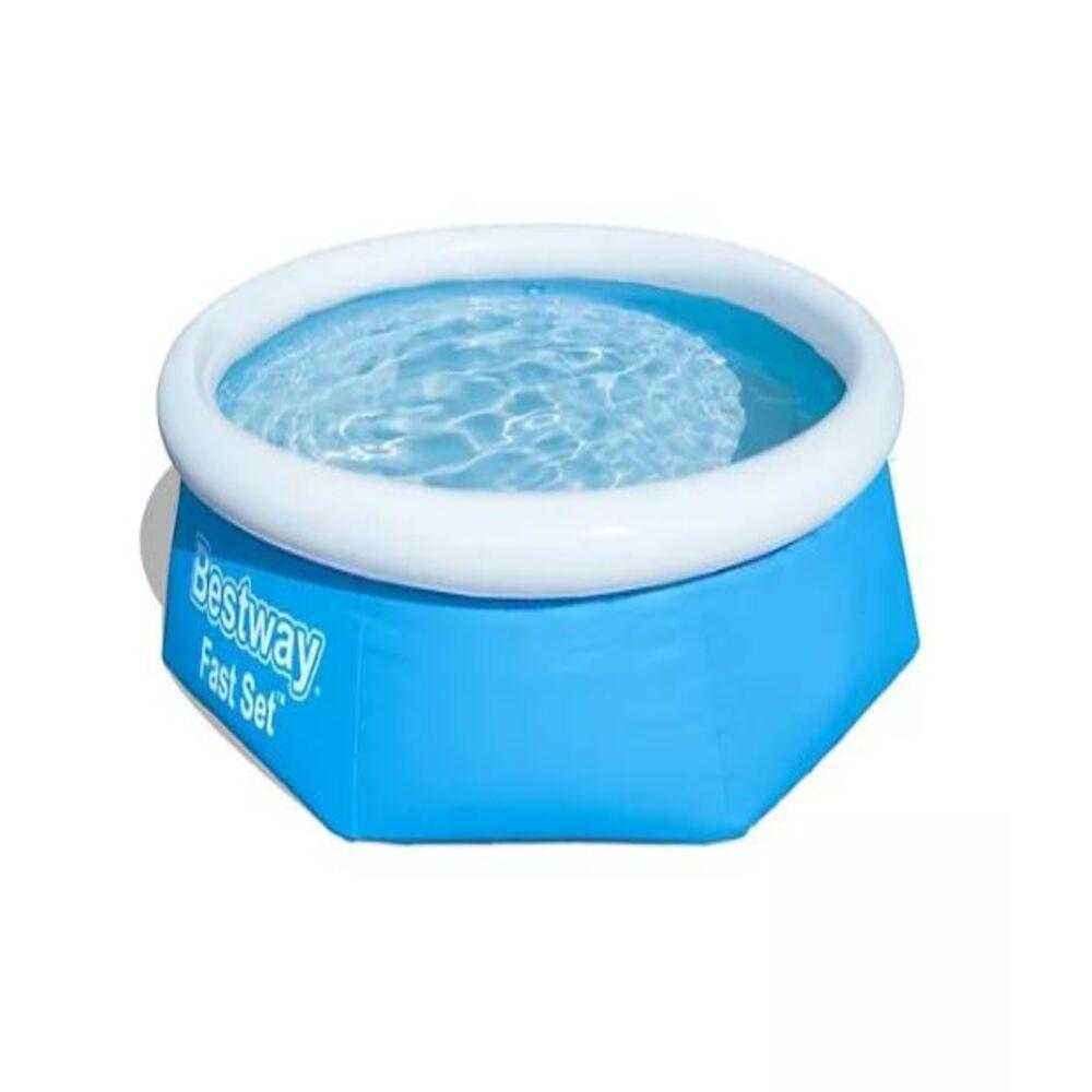 Piscina Bestway Redonda FastSet Fácil Armado 2.44MX66Cm Azul-0