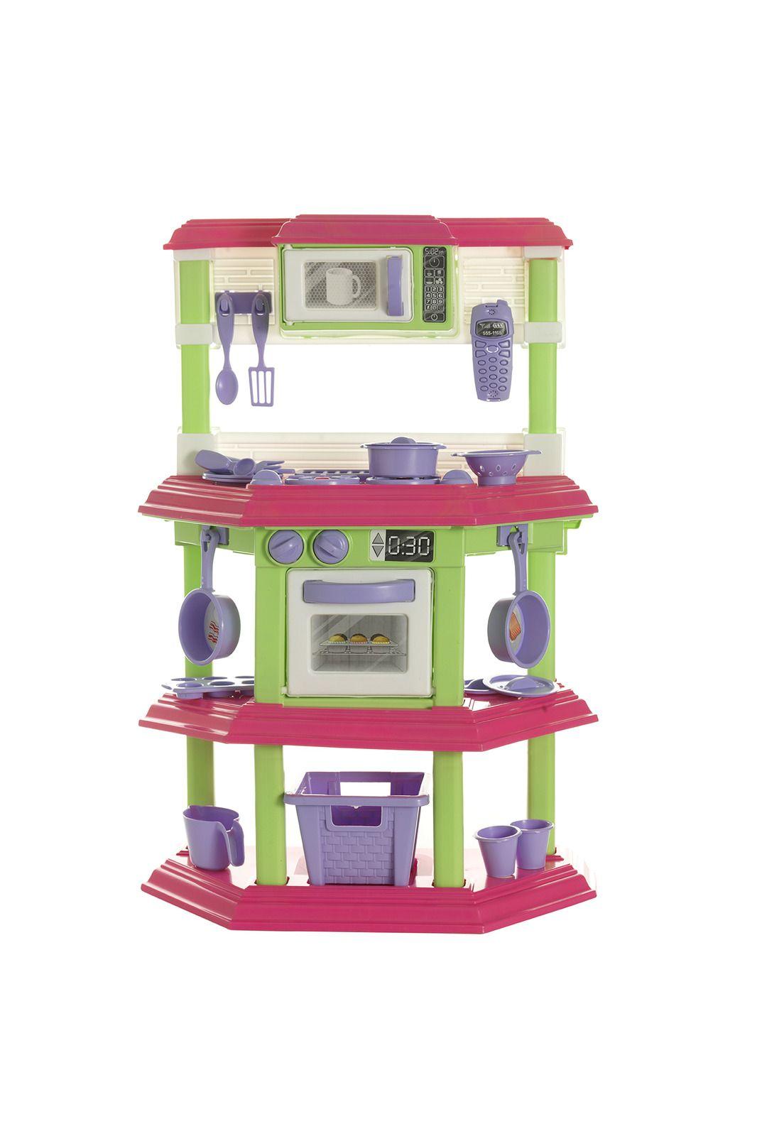 Cocina Juguete Plastica Verde + Accesorios 51x22x75 Cms-1