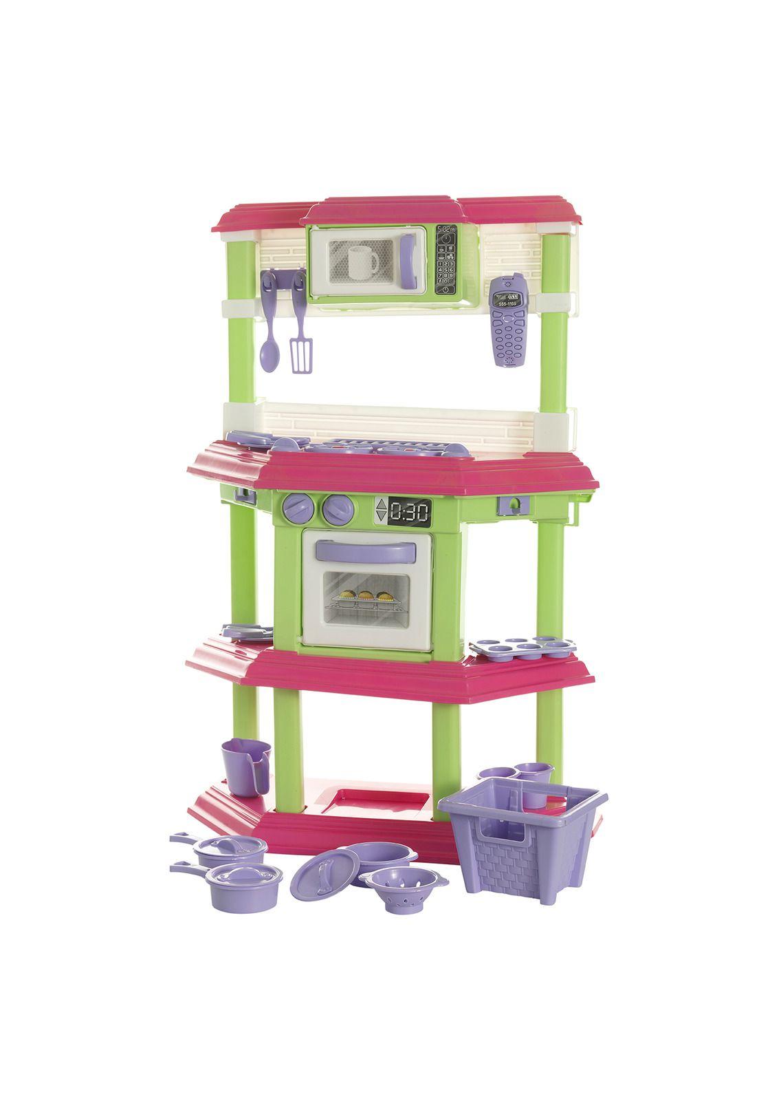 Cocina Juguete Plastica Verde + Accesorios 51x22x75 Cms-2