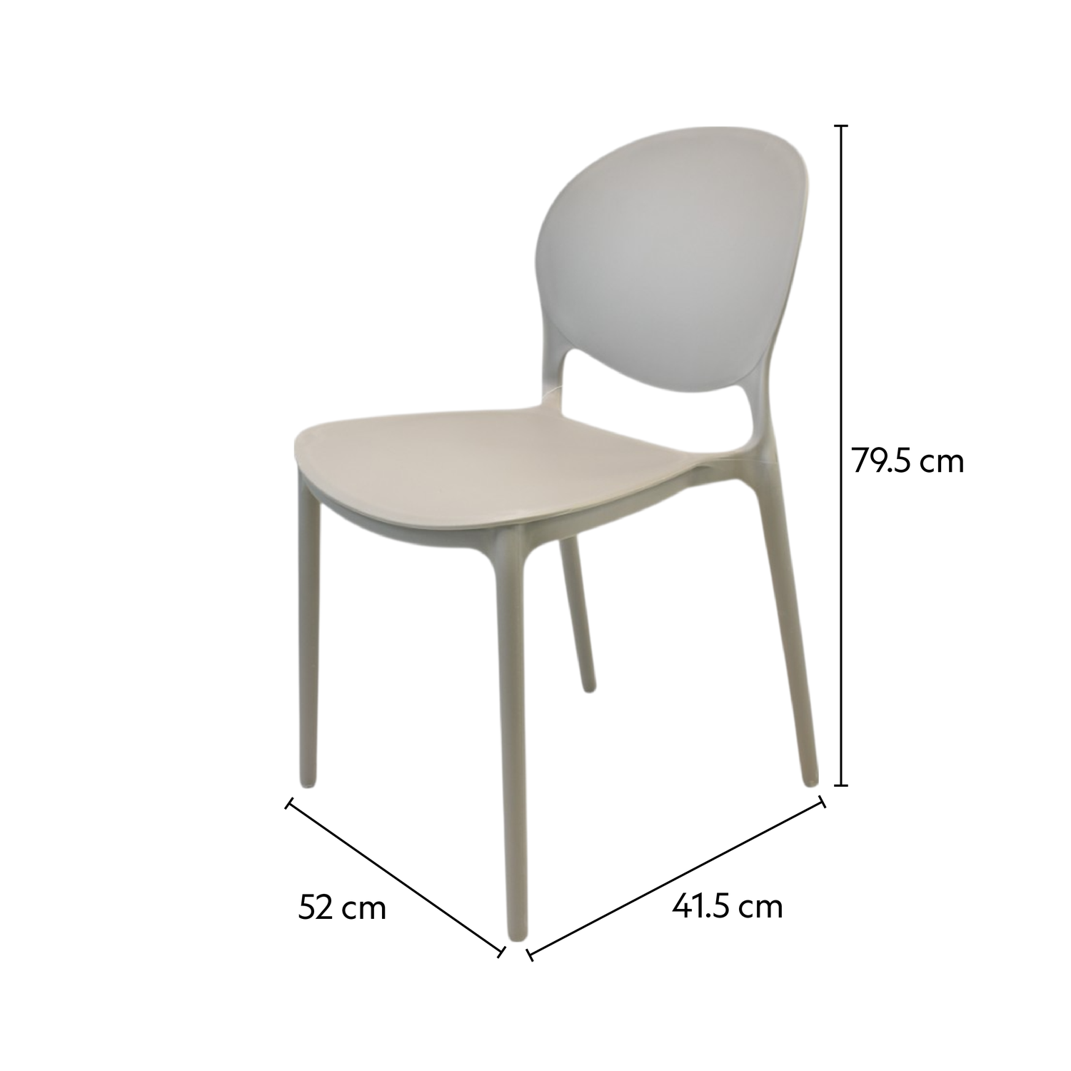 Silla Plástico Apilable Deco Berlín Gris Escandinavia-4