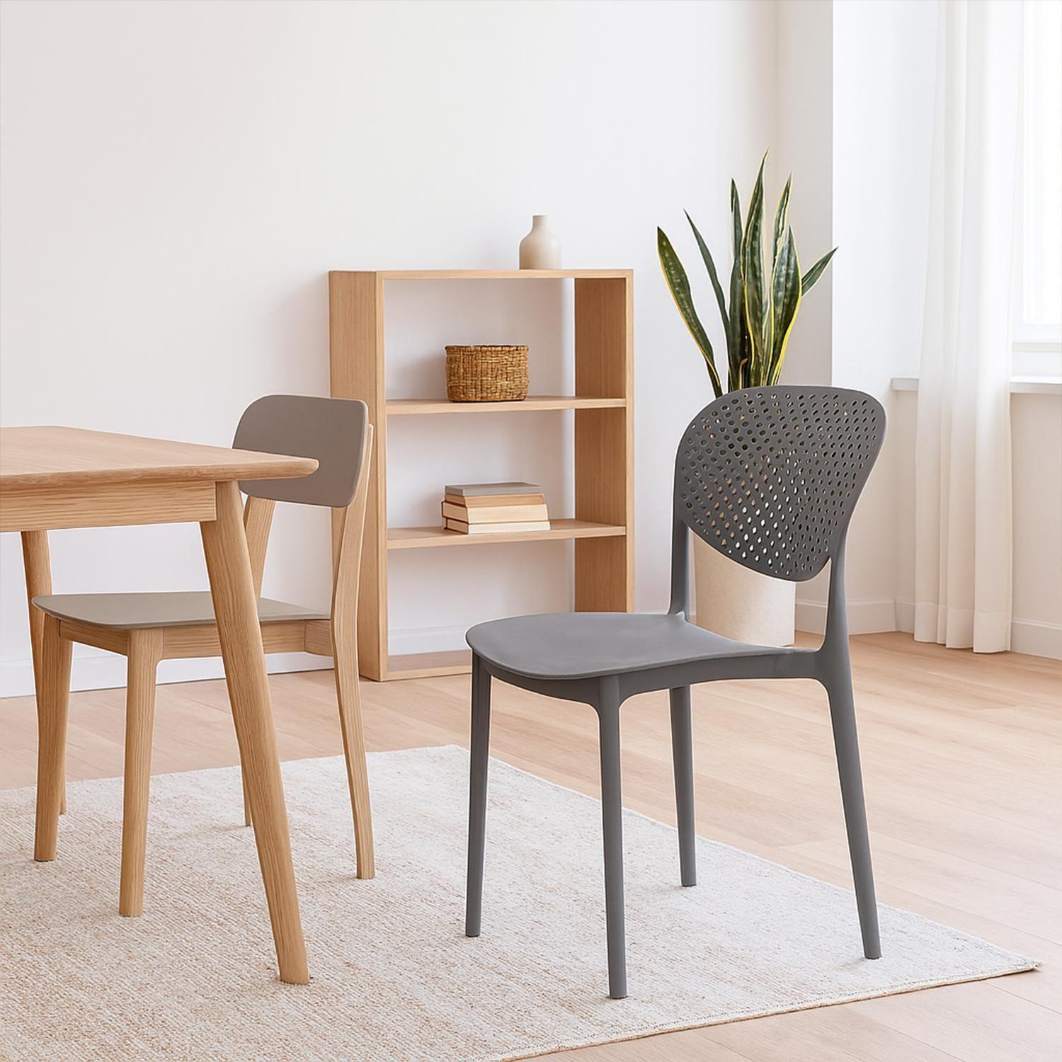 Silla Plástico Apilable Deco Hamburg Gris Escandinavia-6