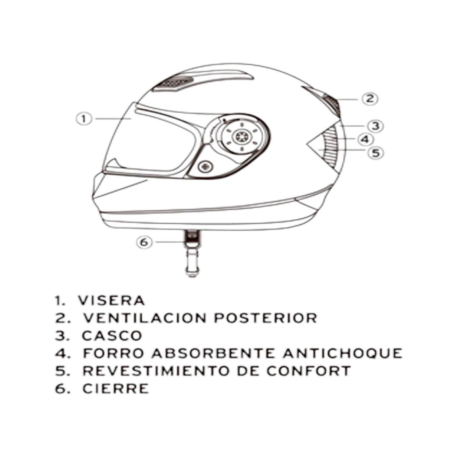 Casco Full Face Bx107 Talla L Silver Certificado ECE Bex-2