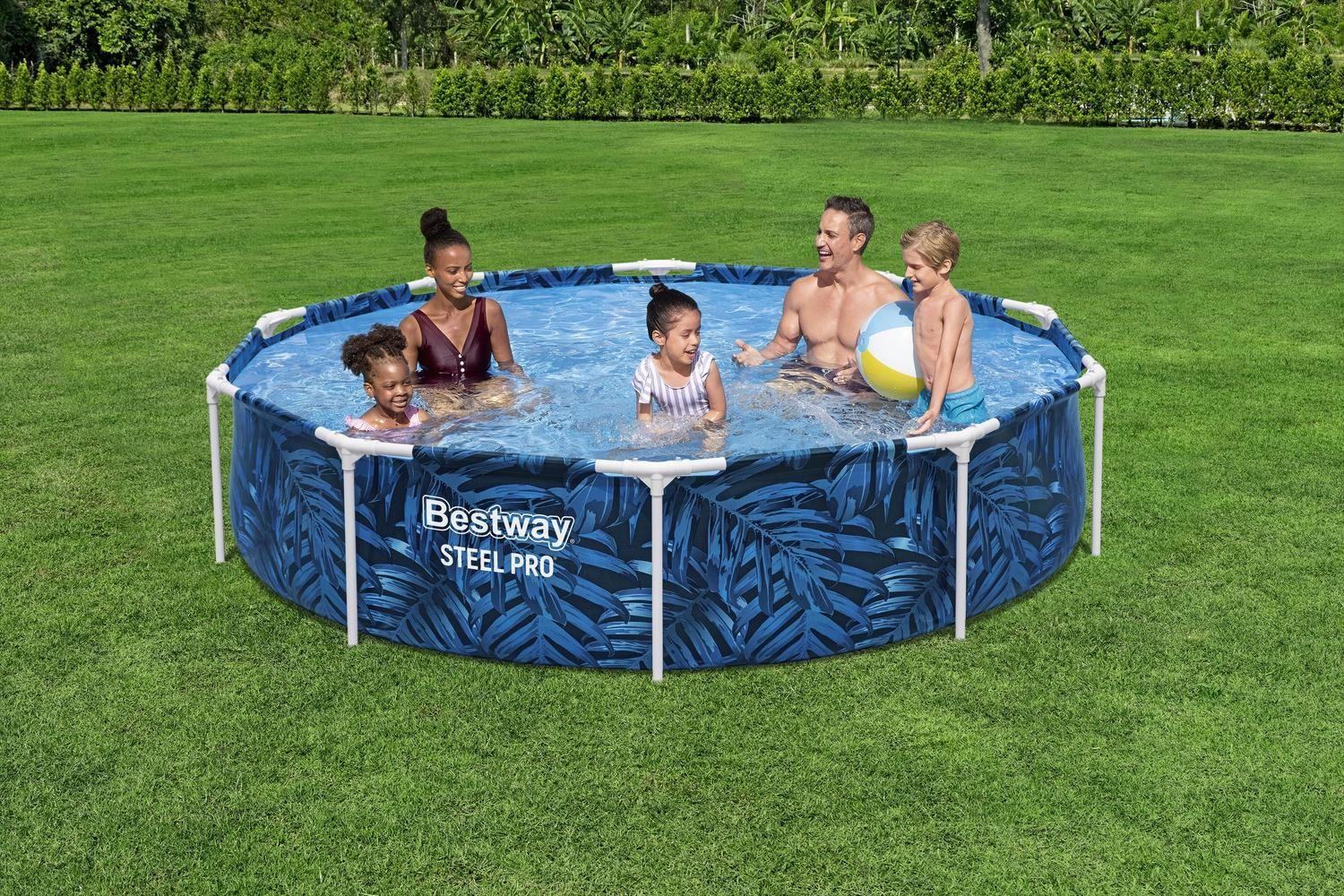 Piscina Bestway Redonda Steel Pro 3.05MX76Cm Azul Diseño-2