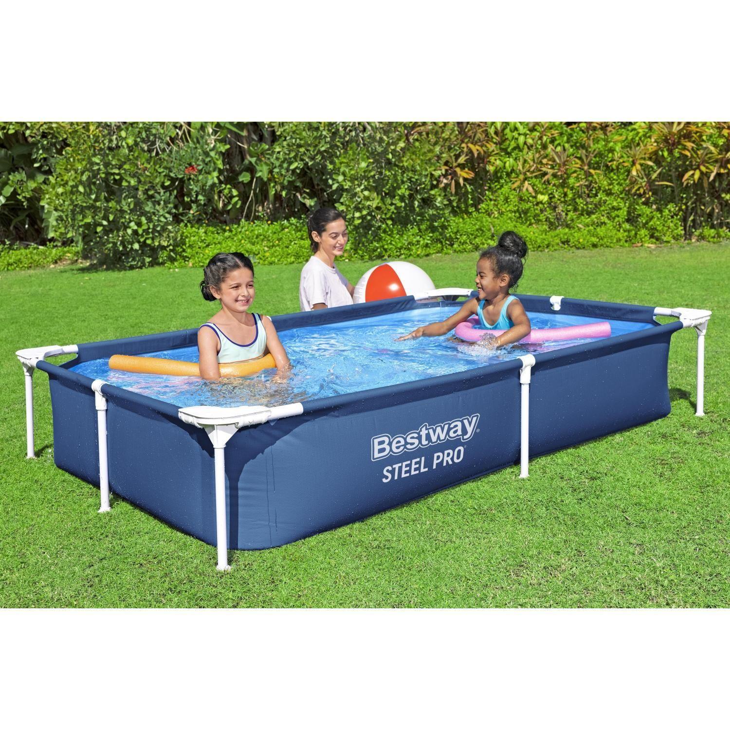 Piscina Bestway Rectangular Steel Pro 2.21MX1.50MX43Cm Azul-2