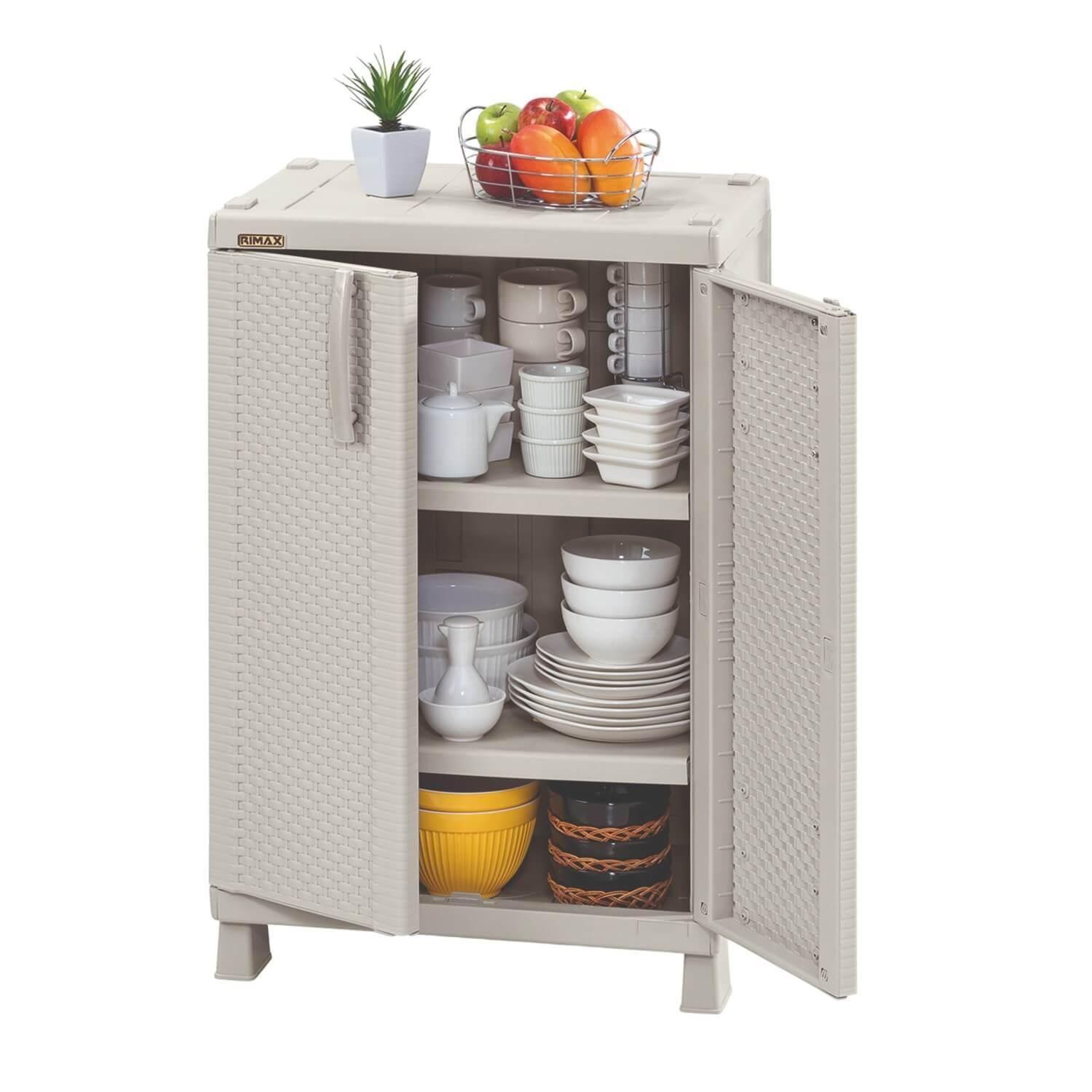 Armario Multiuso Plastico Tejido Taupe 65x45x101.5 cm Rimax-1
