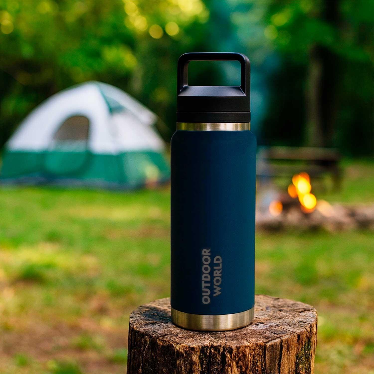 Botella Metálica Térmica Doble Boca Ajustable Angosta y Ancha 800ml Azul-6