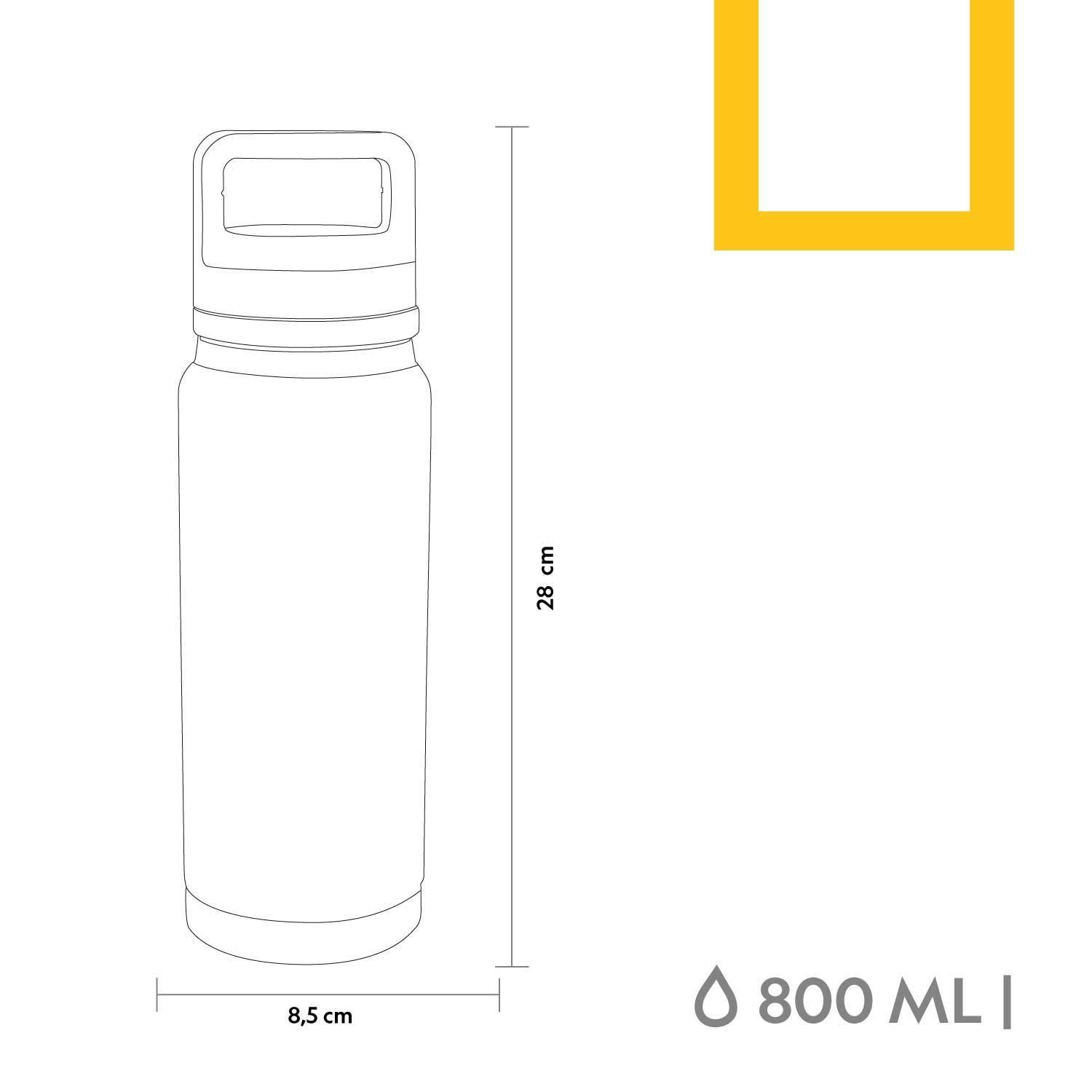 Botella Metálica Térmica Doble Boca Ajustable Angosta y Ancha 800ml Azul-7