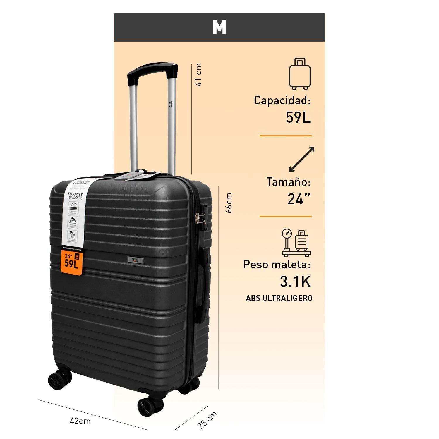 Maleta North Pak Rigida Resistente Ultraliviana 24" 59L Gris-6