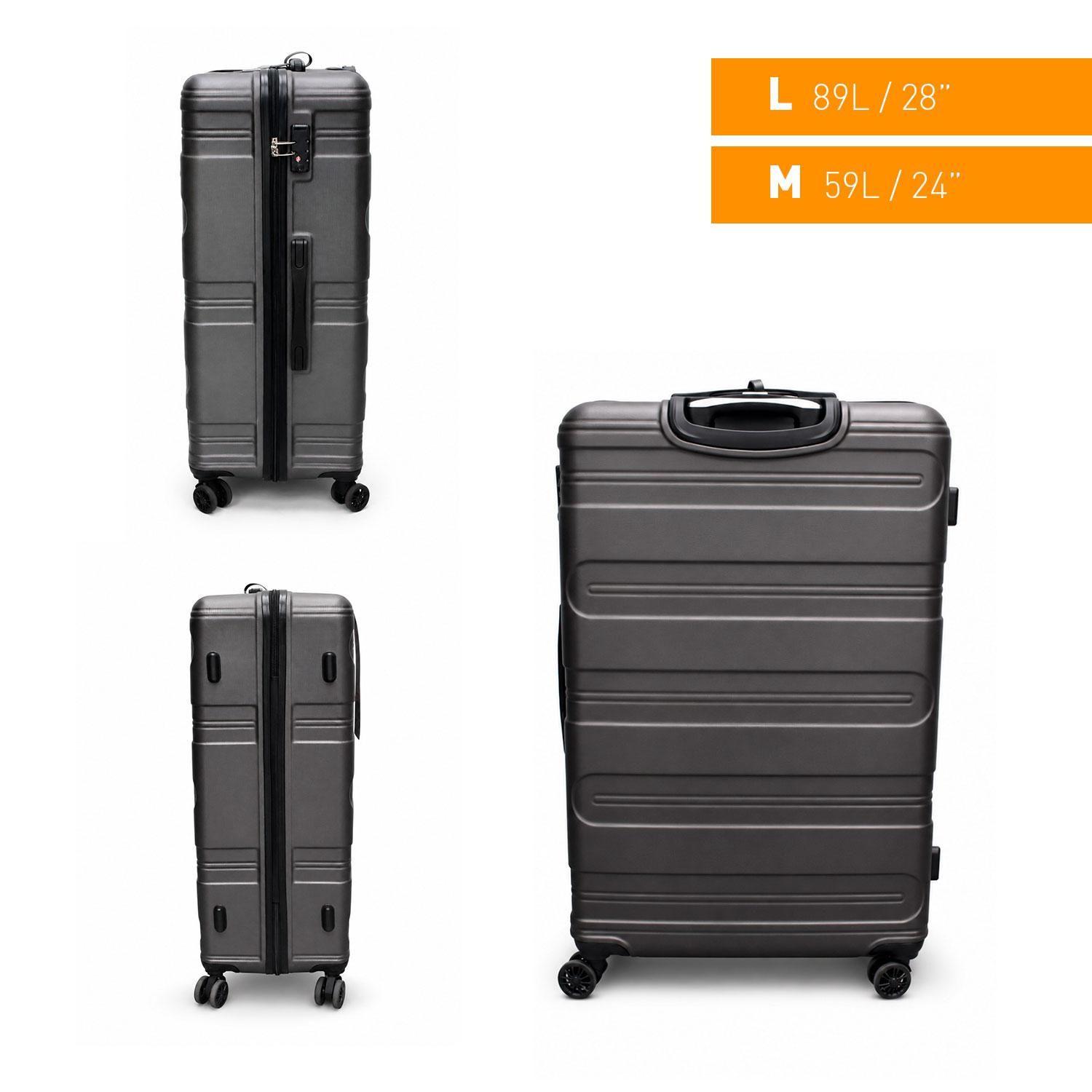 Set 2 Maletas Northpak Resistente Ultraliviana 24"+28" Gris-7