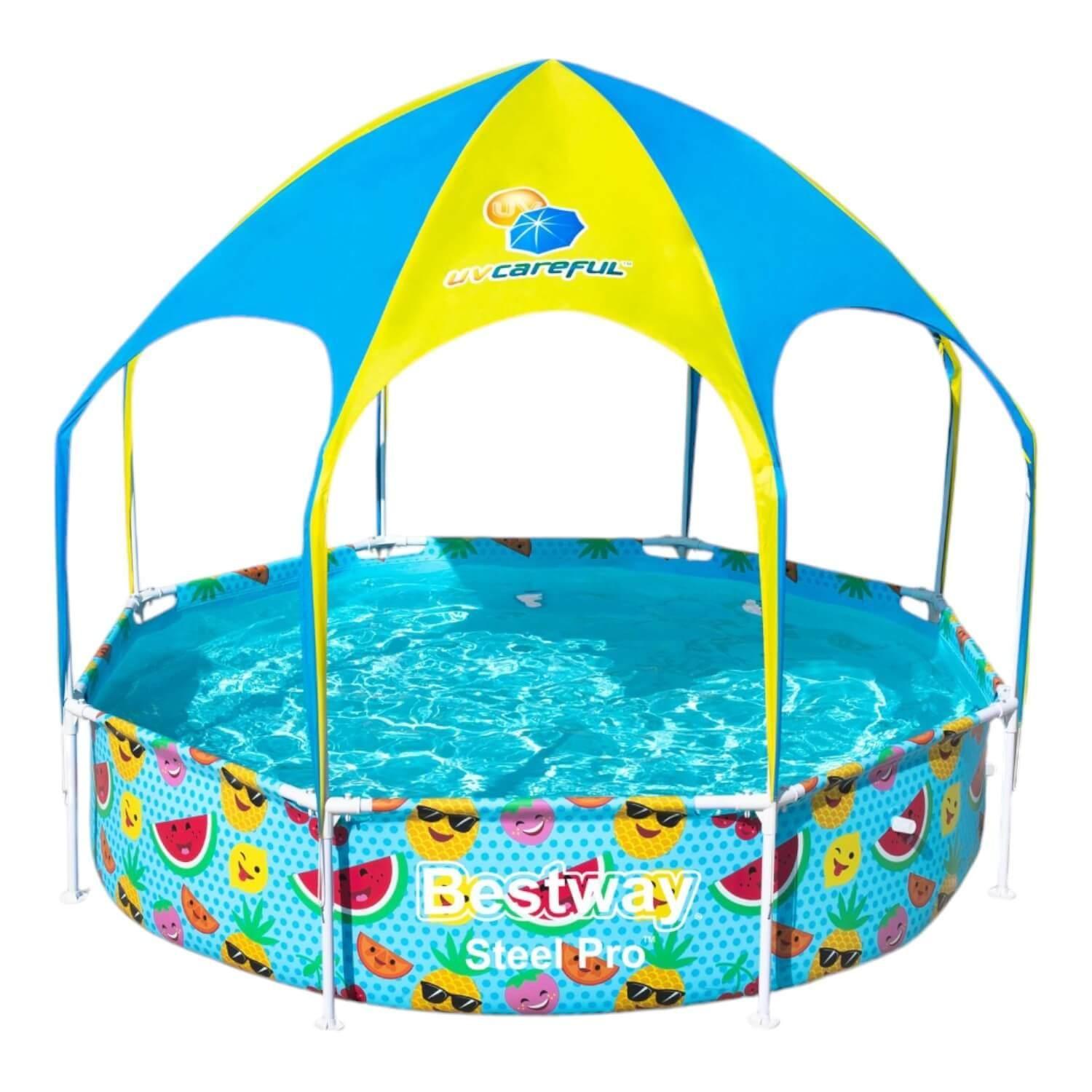 Piscina Bestway Redonda Con Toldo y Neblina Agua 2.44MX51Cm-3