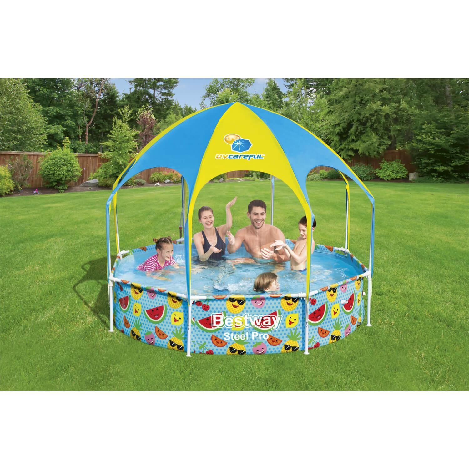 Piscina Bestway Redonda Con Toldo y Neblina Agua 2.44MX51Cm-4