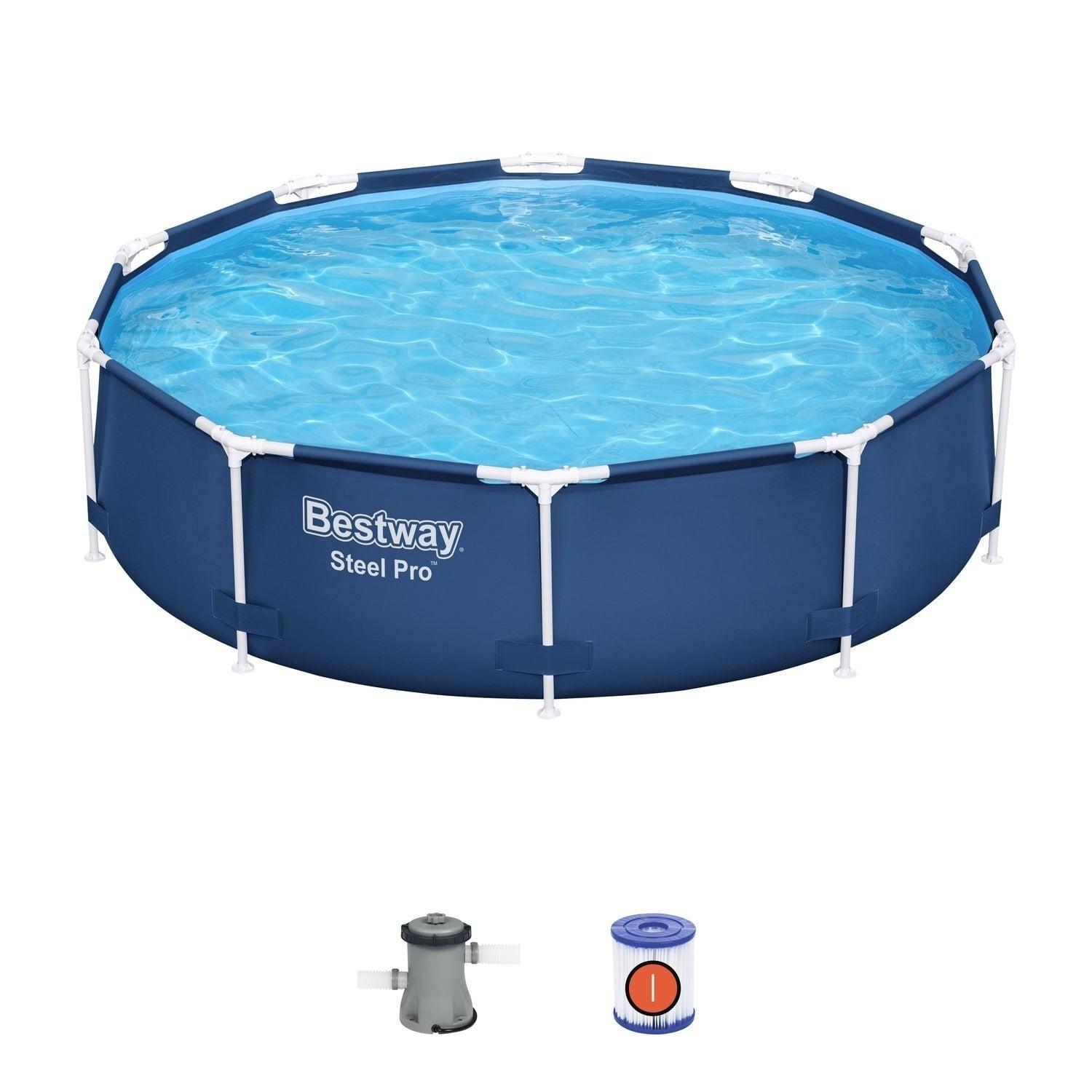Piscina Bestway Redonda Steel Pro con filtro 3.05MX76Cm Azul-2