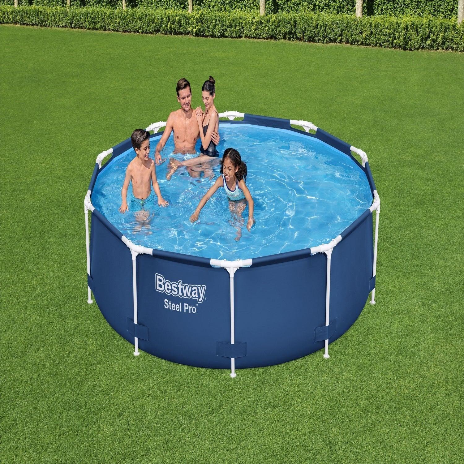 Piscina Bestway Redonda Steel Pro con filtro 3.05MX76Cm Azul-3