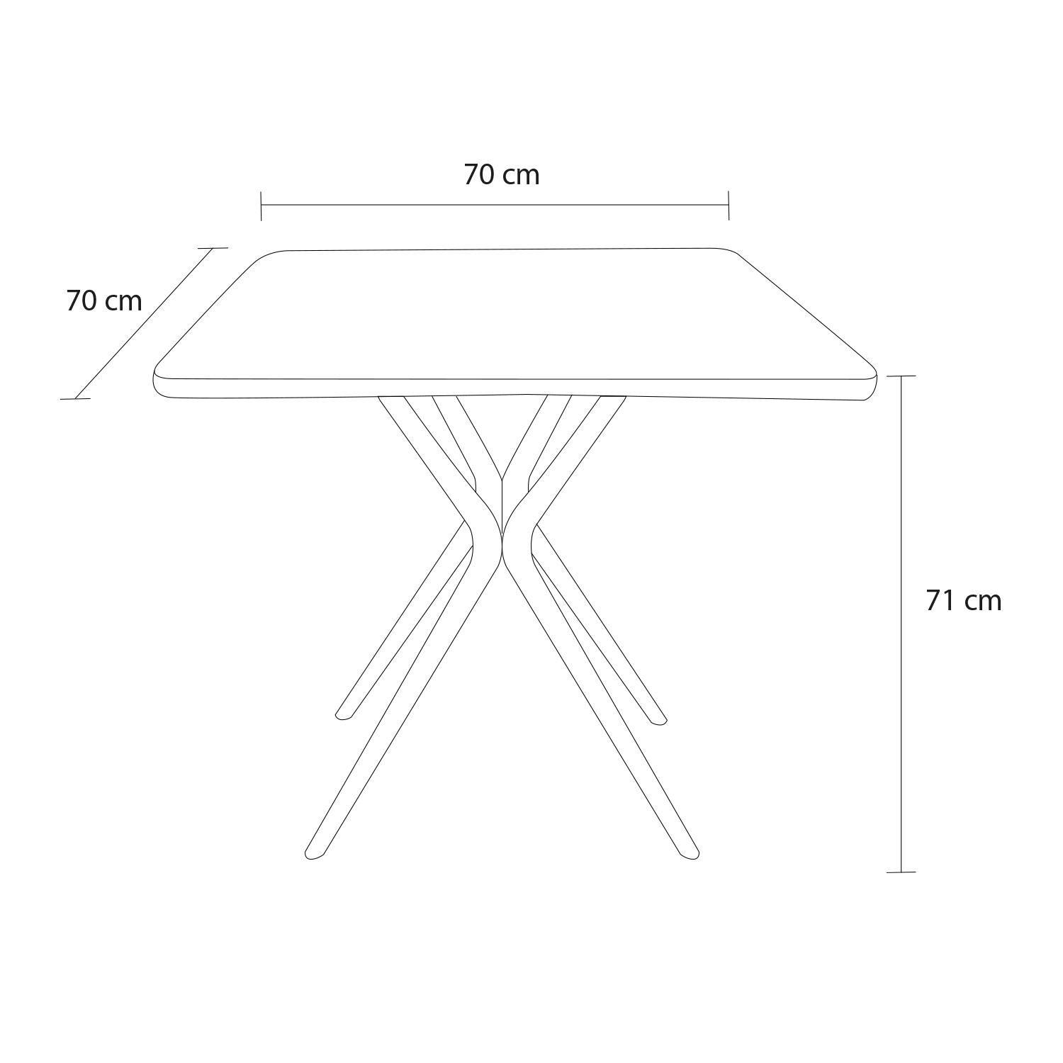 Mesa Cocina Terraza Jardín Cuadrada Elvan 71x70x70 Gris-4