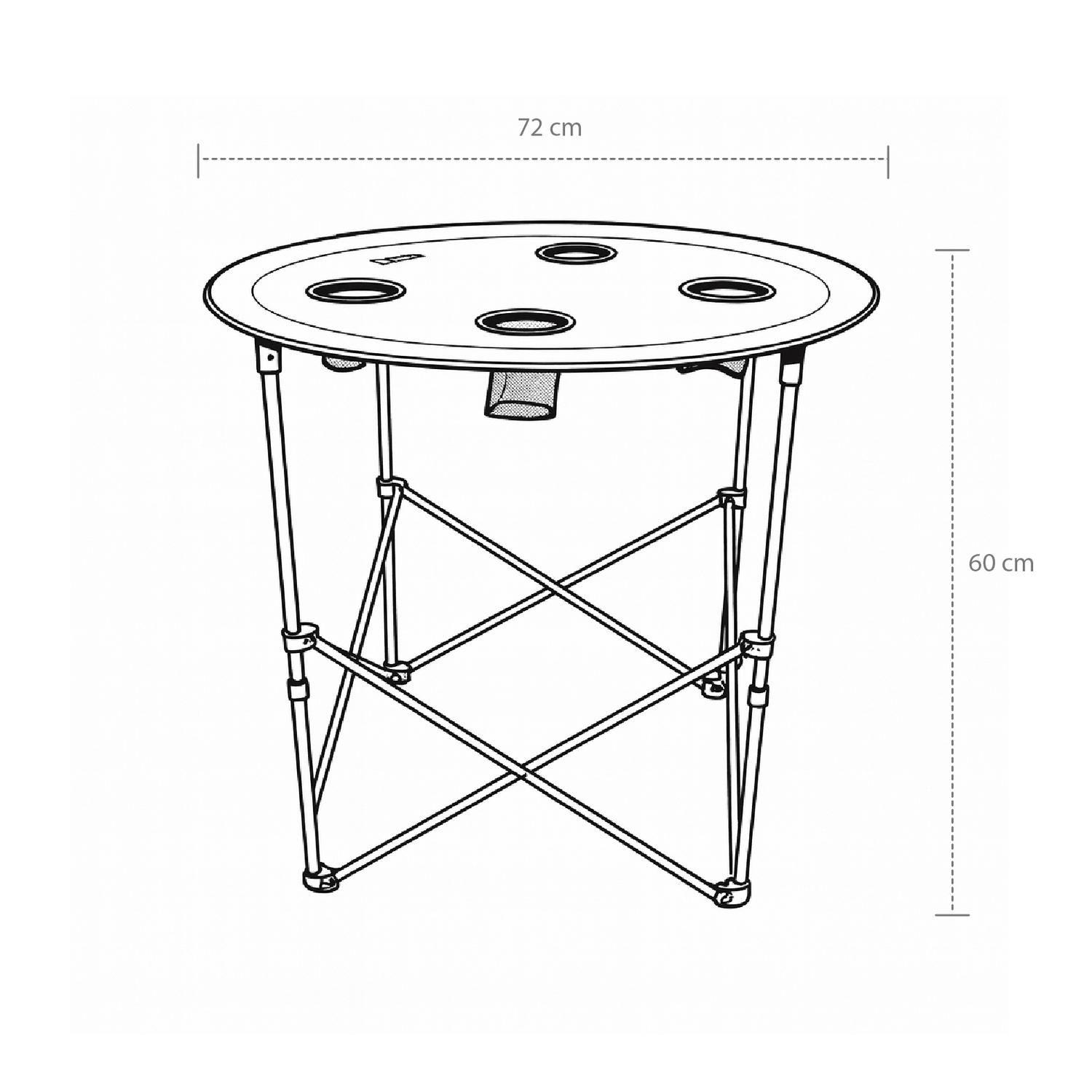 Mesa Plegable Camping Serengeti con Posavasos Gris Natgeo-2