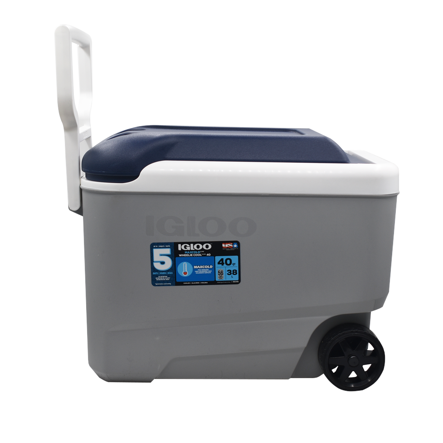 Cooler Nevera Hielera con Ruedas Maxcold Gris 38 Litro Igloo-0