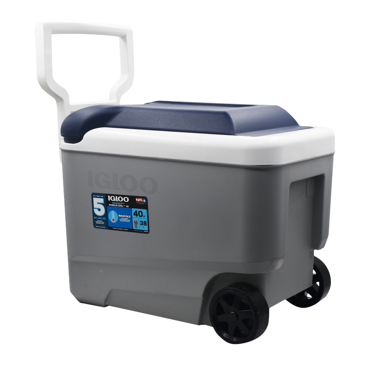 Cooler Nevera Hielera con Ruedas Maxcold Gris 38 Litro Igloo-1