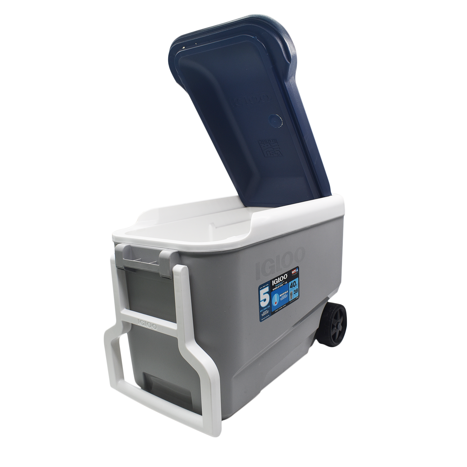 Cooler Nevera Hielera con Ruedas Maxcold Gris 38 Litro Igloo-2