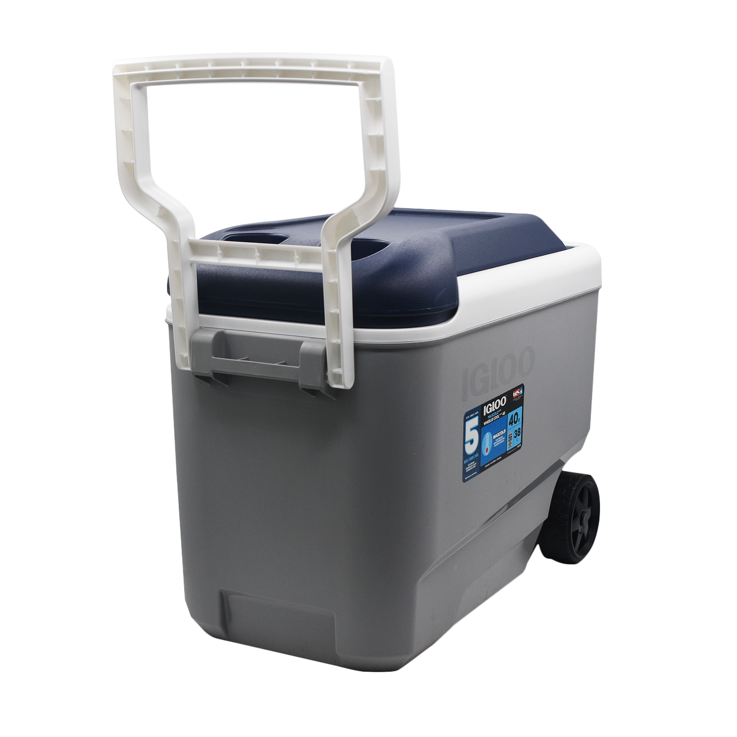 Cooler Nevera Hielera con Ruedas Maxcold Gris 38 Litro Igloo-3