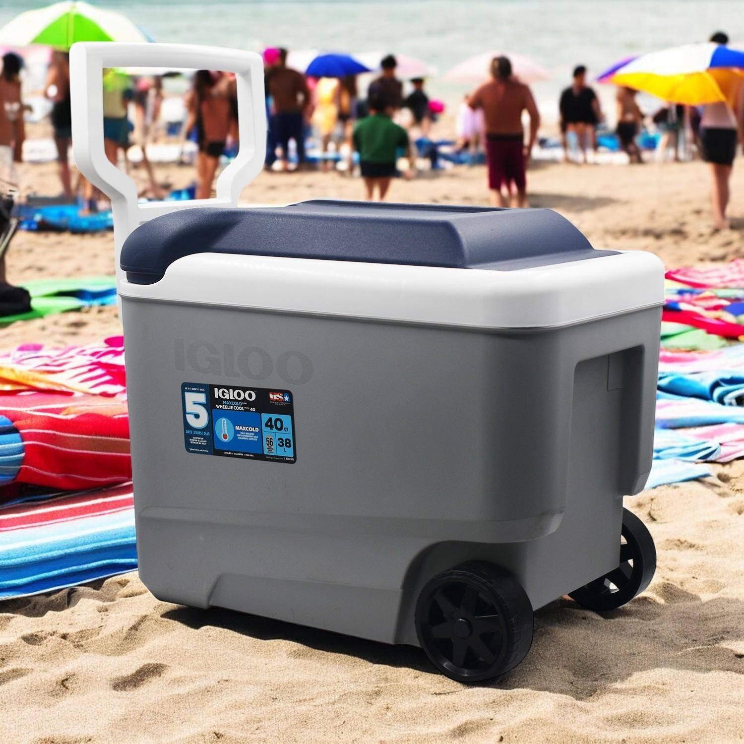 Cooler Nevera Hielera con Ruedas Maxcold Gris 38 Litro Igloo-5