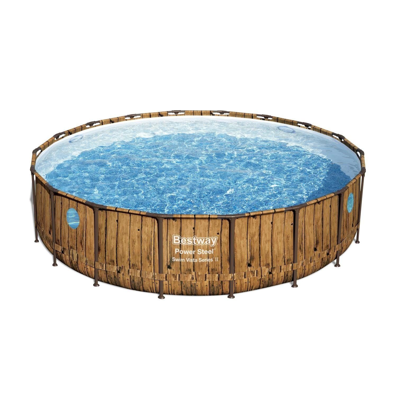 Piscina Bestway Redonda con Ventana Cafe 5.49MX1.22M-2