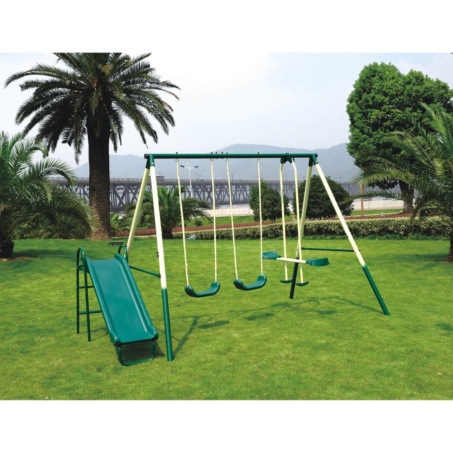 Columpio Doble + Balancin + Resbalin 289X173X186Cm Gamepower-2