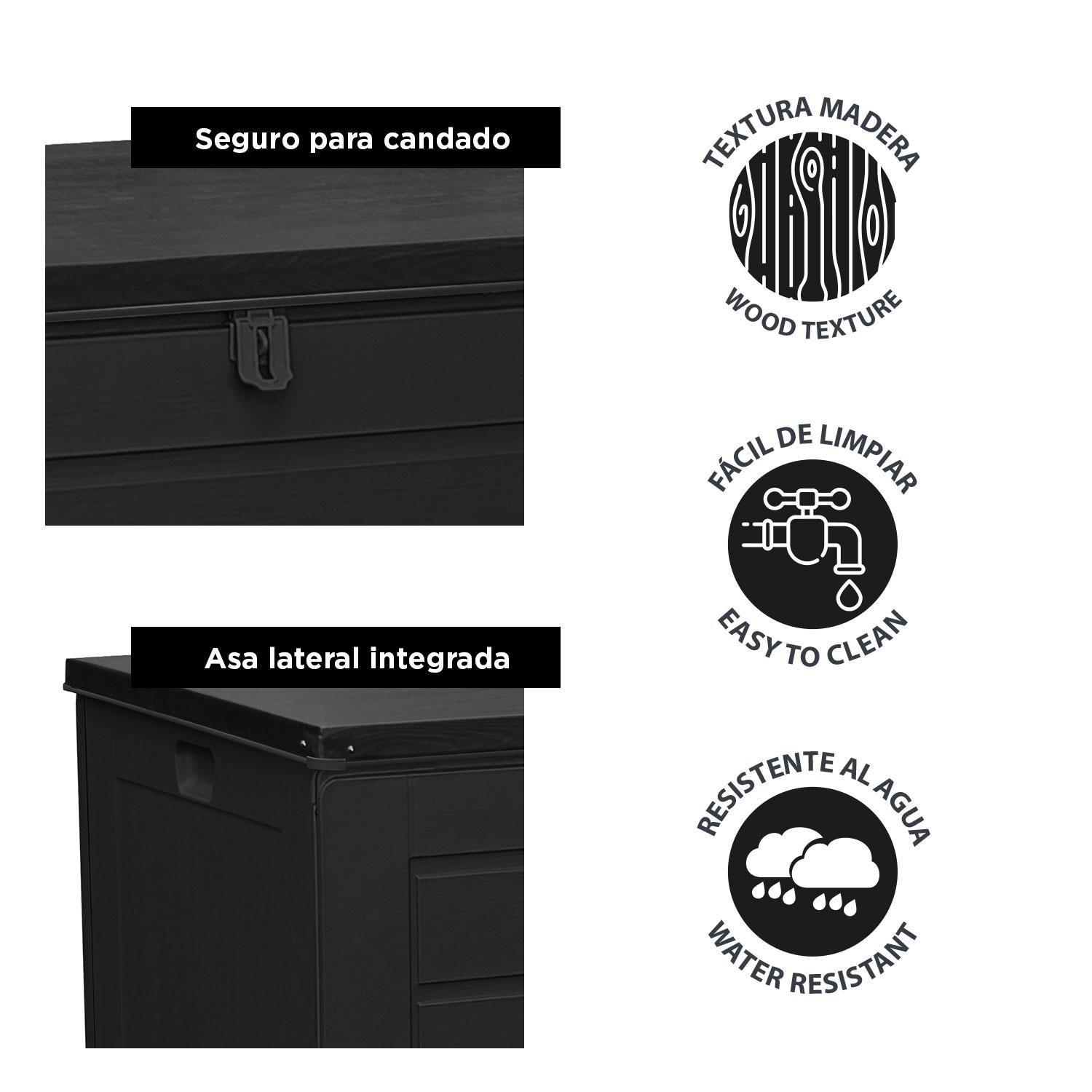 Baúl Bodega Caja Almacenaje 680L Negro Northwest-3