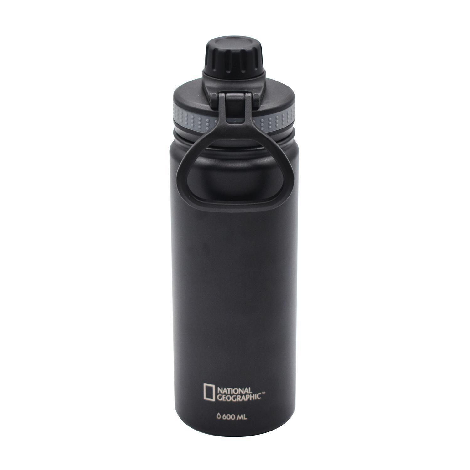 Botella Metálica Térmica Insulada 600ml Negro NatGeo-4